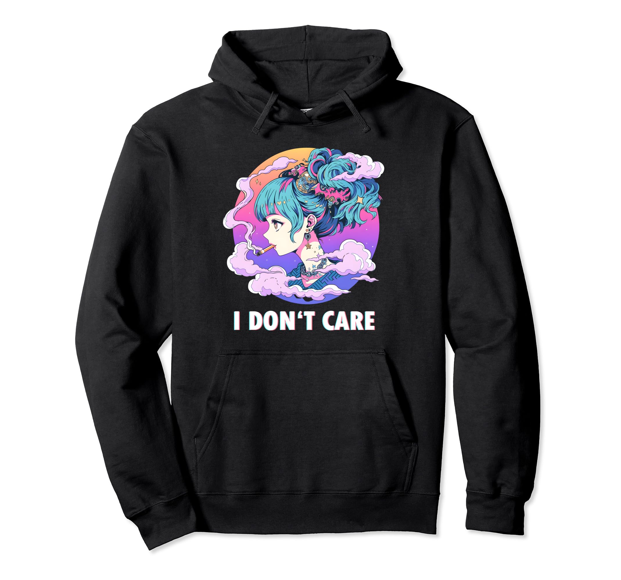 Aesthetic Vaporwave I Dont Care Hoodie - Aesthetic Graphic for Adults - T-Shirt, Sweatshirt, Hoodie