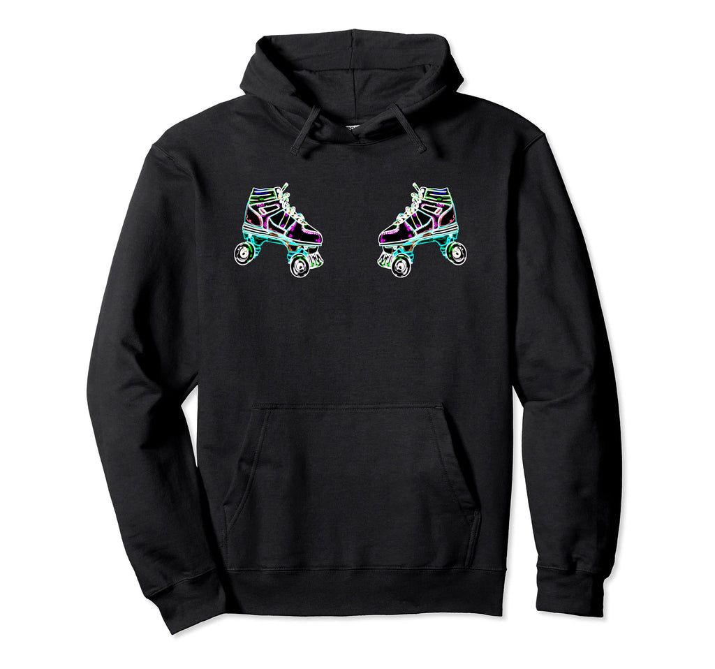 80S Rollerskates Boobs Rollergirl Quad Hoodie - Graphic Print Men Women - T-Shirt, Sweatshirt, Hoodie