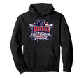 Baseball Patriotic And Cheer Mom Baseball Hoodie - Unique Graphic Unisex - T-Shirt, Sweatshirt, Hoodie