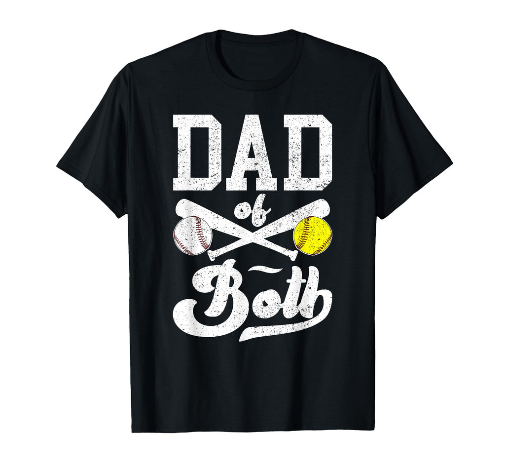 Dad Both Proud Softball Baseball Dad T-Shirt - Custom Art Print Unisex - T-Shirt, Sweatshirt, Hoodie