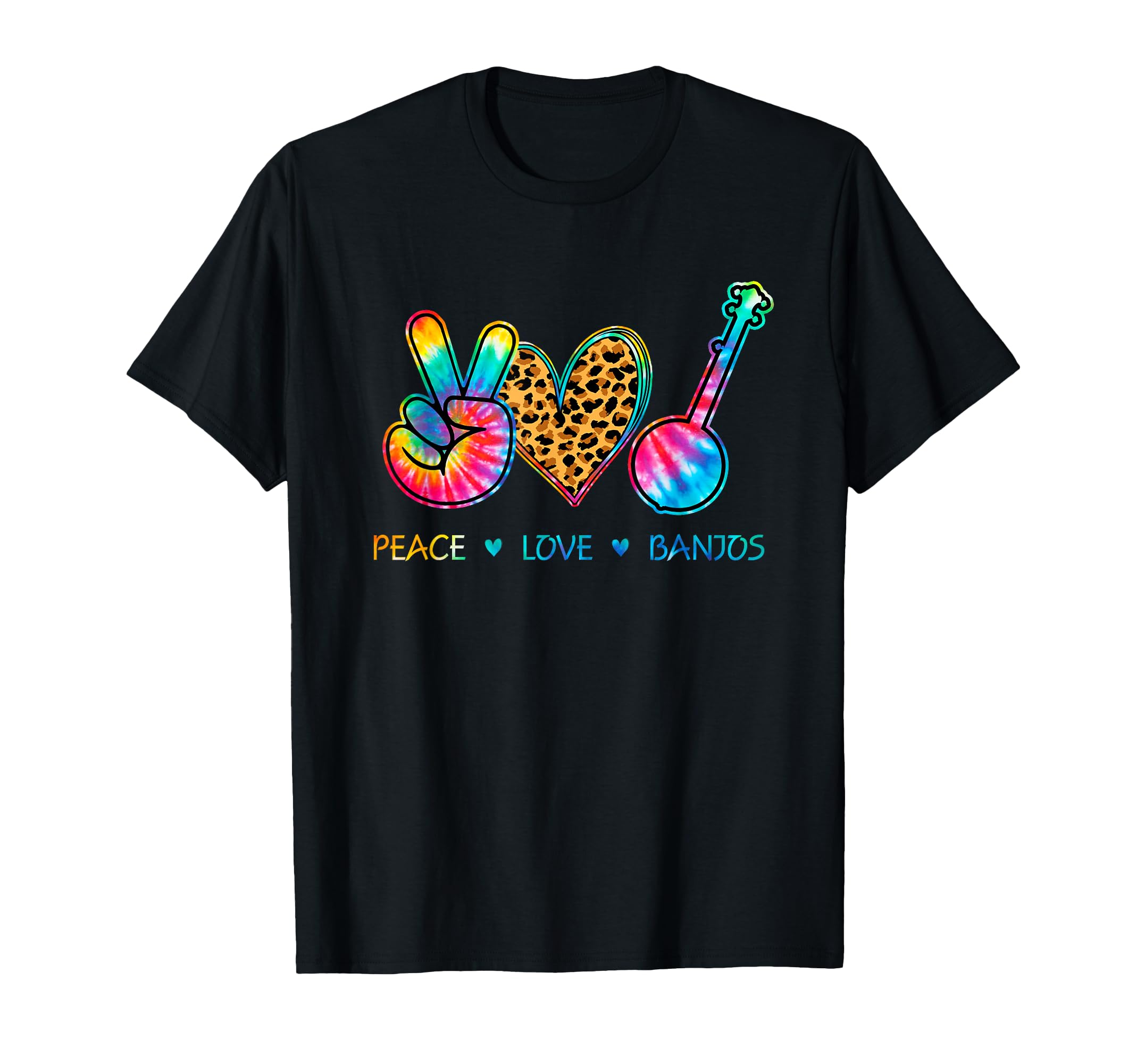 Peace Love Banjos Tie Dye T-Shirt - Minimalist Print Men Women - T-Shirt, Sweatshirt, Hoodie