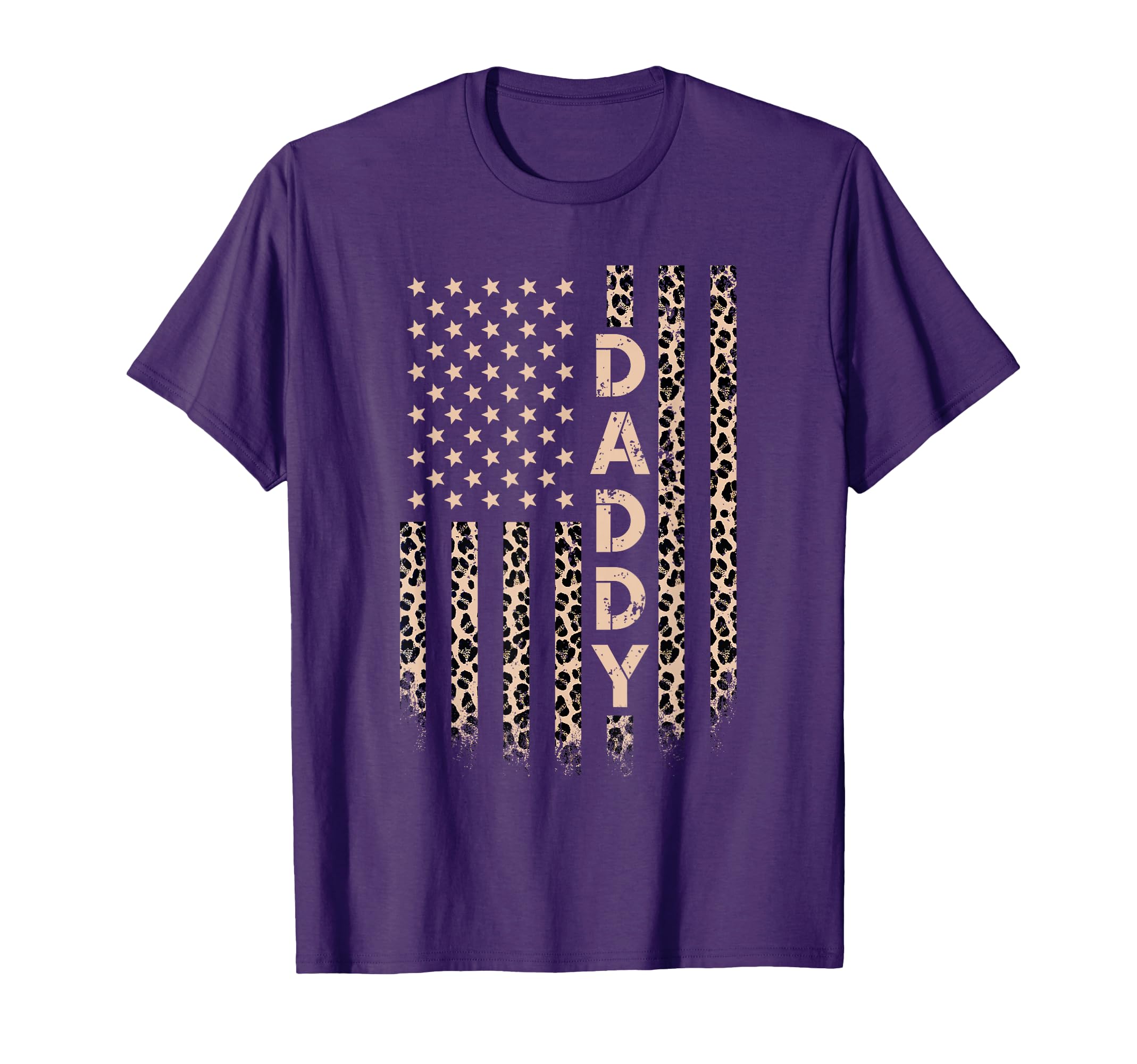 Daddy American Flag Usa Leopard Dad T-Shirt - Custom Art Print Men Women - T-Shirt, Sweatshirt, Hoodie