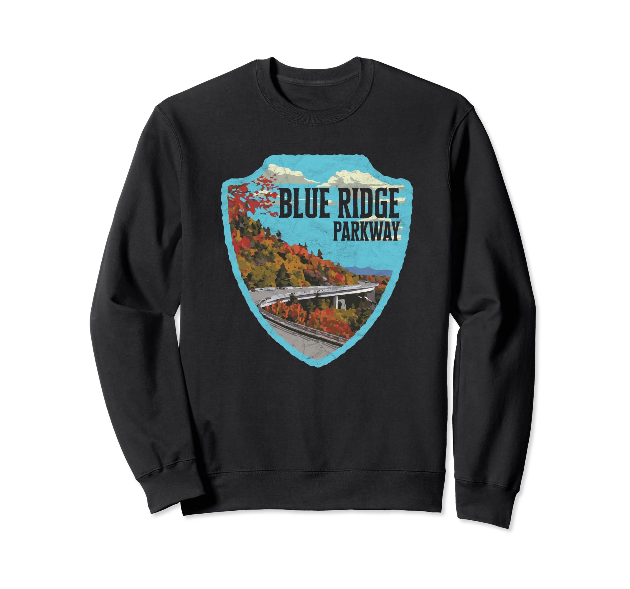 Blue Ridge Parkway Distressed Badge Sweatshirt - Unique Graphic Men Women - T-Shirt, Sweatshirt, Hoodie
