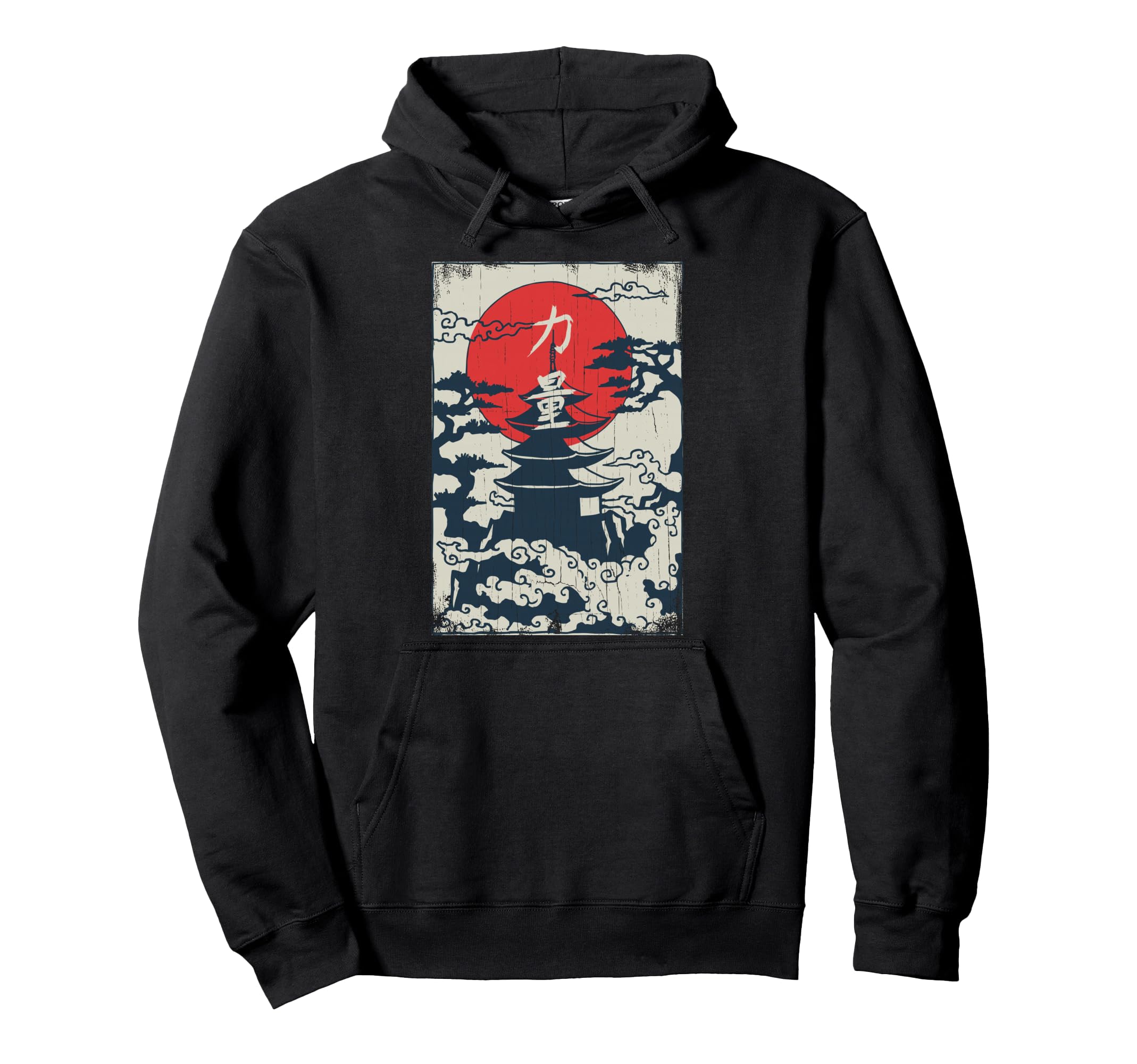 Japanese Temple Anime Japan Streetwear Hoodie - Minimalist Print Men Women - T-Shirt, Sweatshirt, Hoodie
