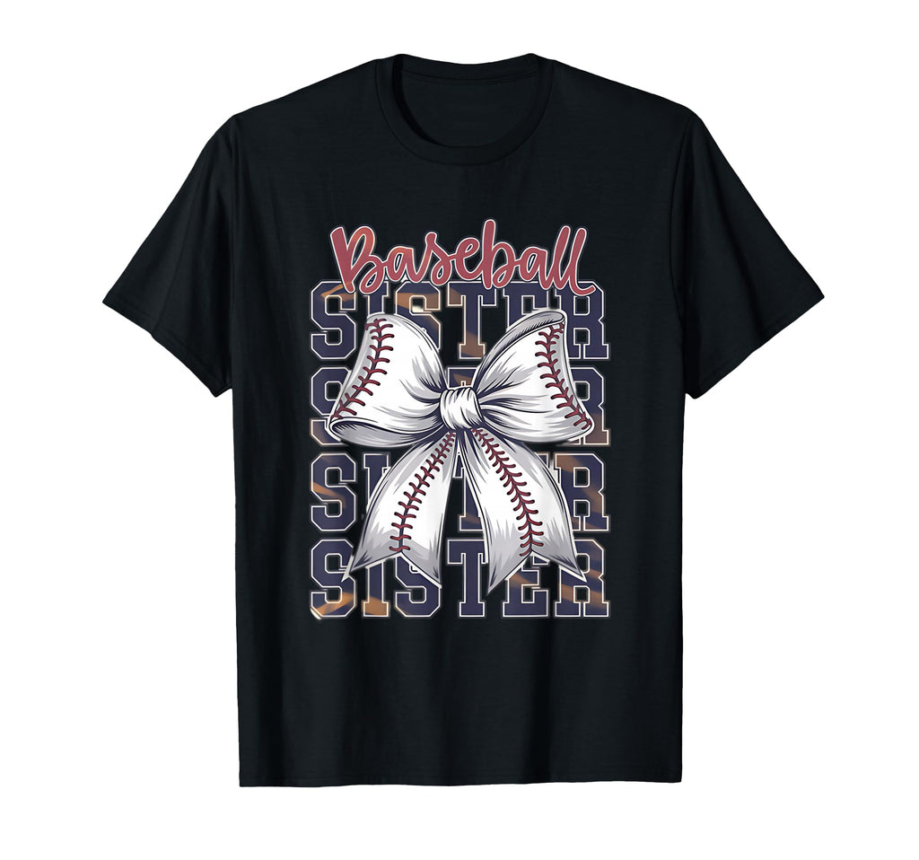 Baseball Sister Coquette Bow T-Shirt - Custom Art Print Men Women - T-Shirt, Sweatshirt, Hoodie