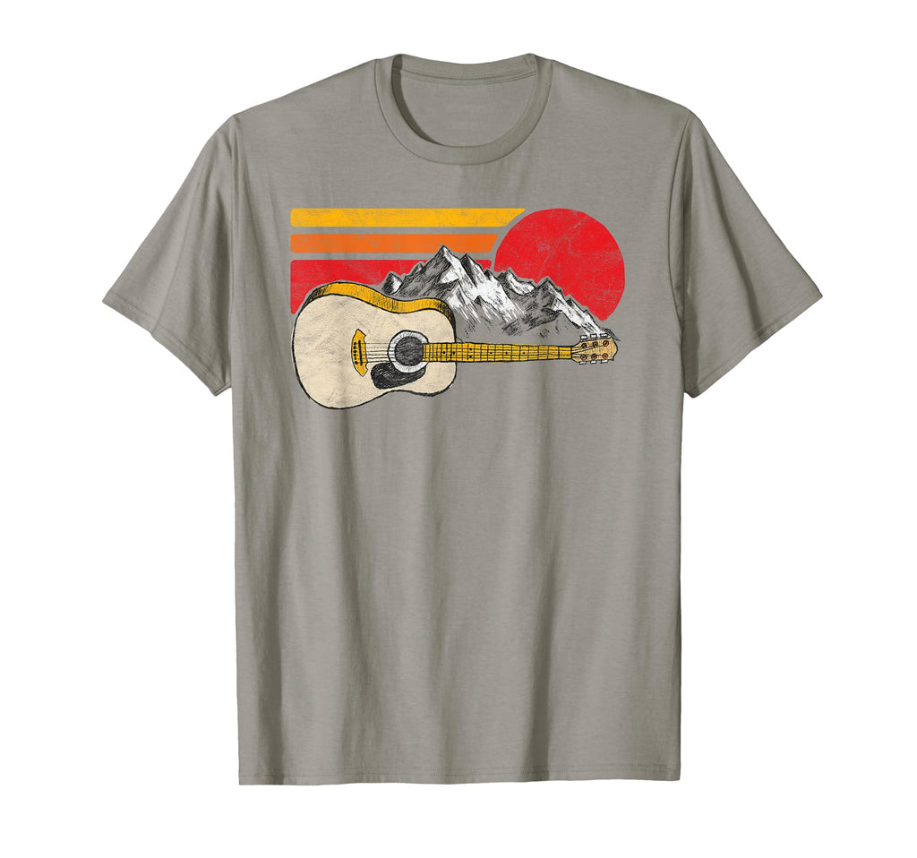 Acoustic Guitar Mountains Sun Surf T-Shirt - Fun Novelty Design Men Women - T-Shirt, Sweatshirt, Hoodie