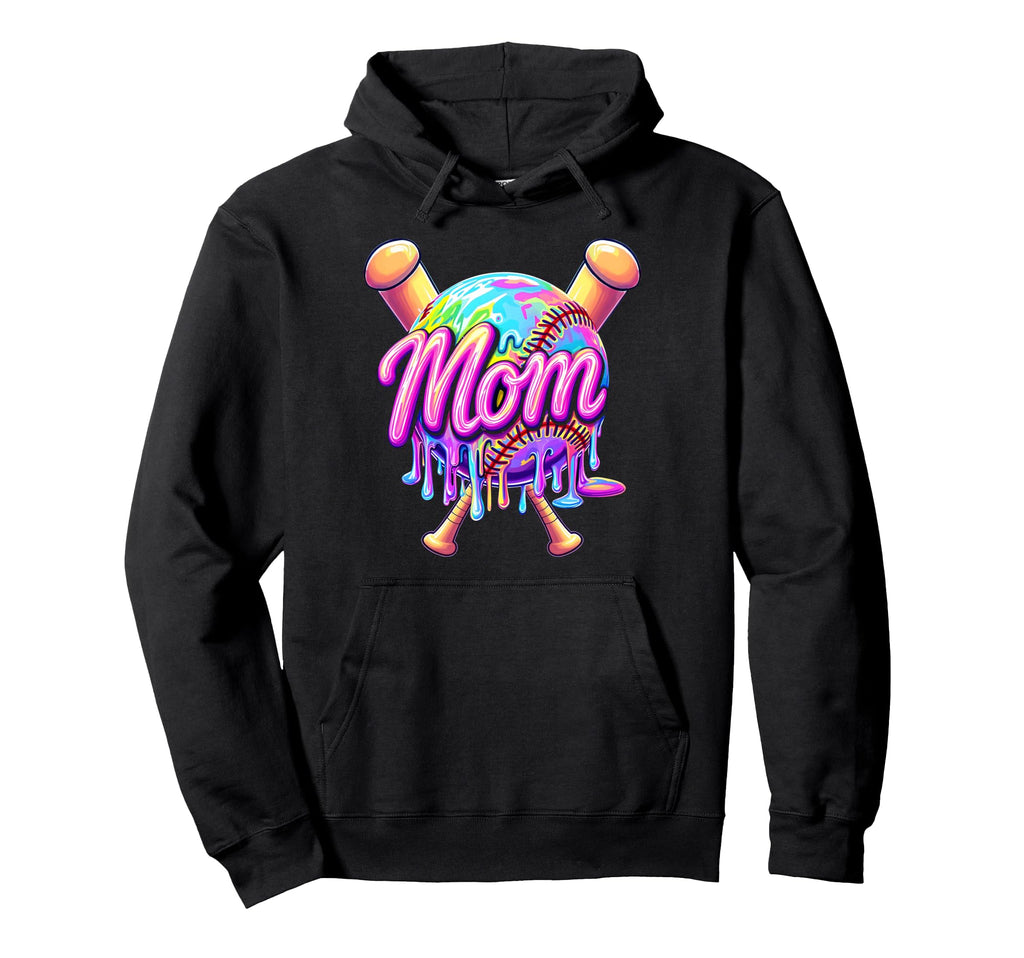 Baseball Drip Mom Tie Dye Baseball Hoodie - Trendy Graphic Men Women - T-Shirt, Sweatshirt, Hoodie