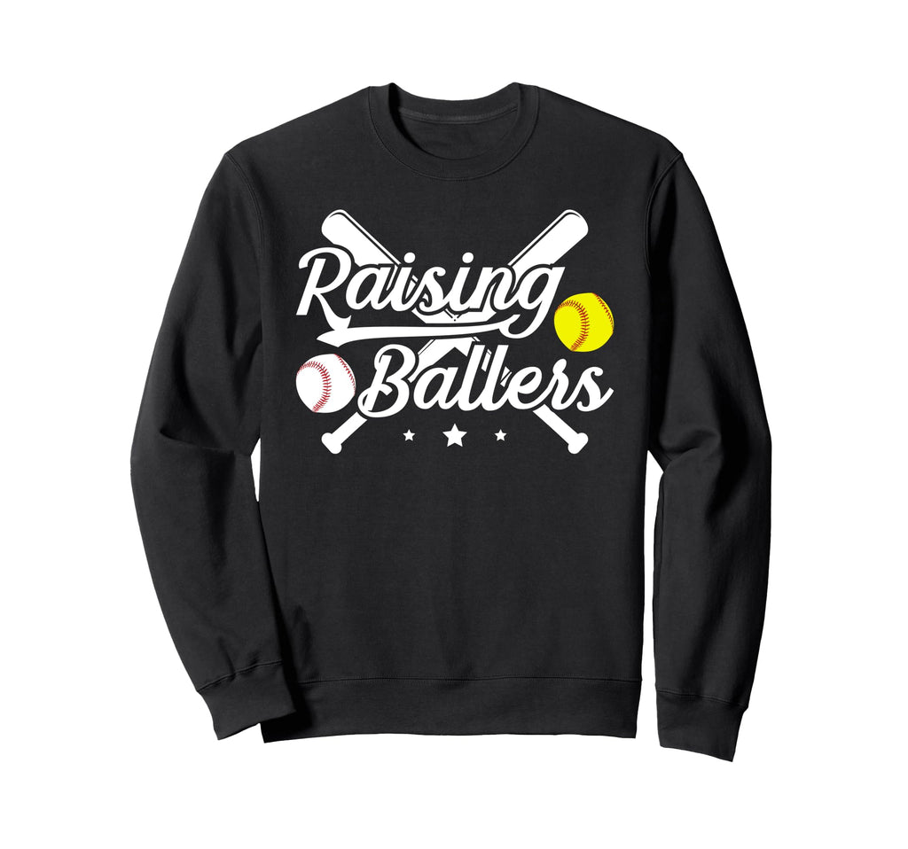 Raising Ballers Softball Baseball Sweatshirt - Unique Graphic for Adults - T-Shirt, Sweatshirt, Hoodie