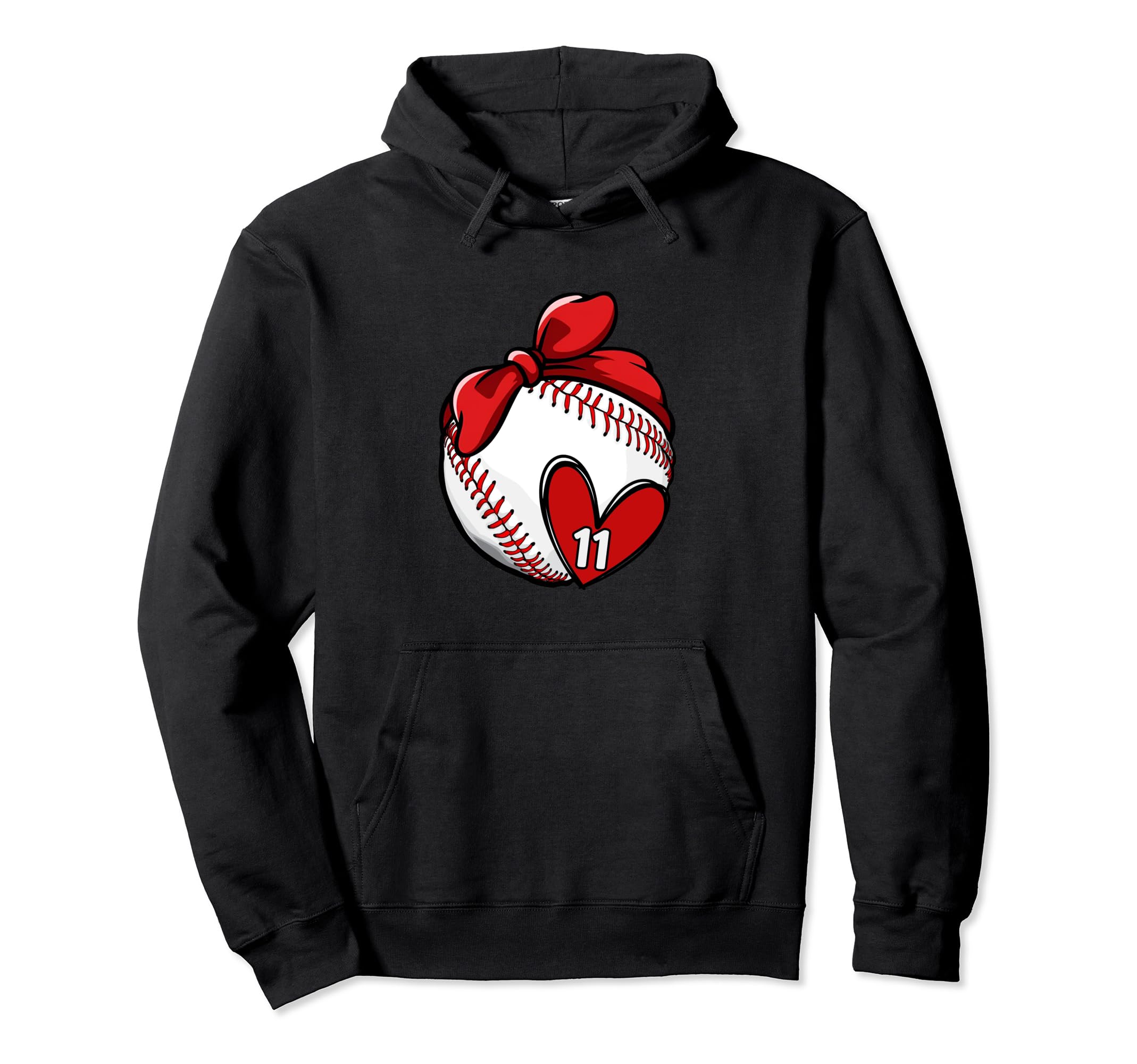 Womens Custom Baseball Mom Number 11 Hoodie - Minimalist Print Men Women - T-Shirt, Sweatshirt, Hoodie