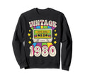 1980 80S Music Mixtape Cassette Sweatshirt - Minimalist Print for Adults - T-Shirt, Sweatshirt, Hoodie