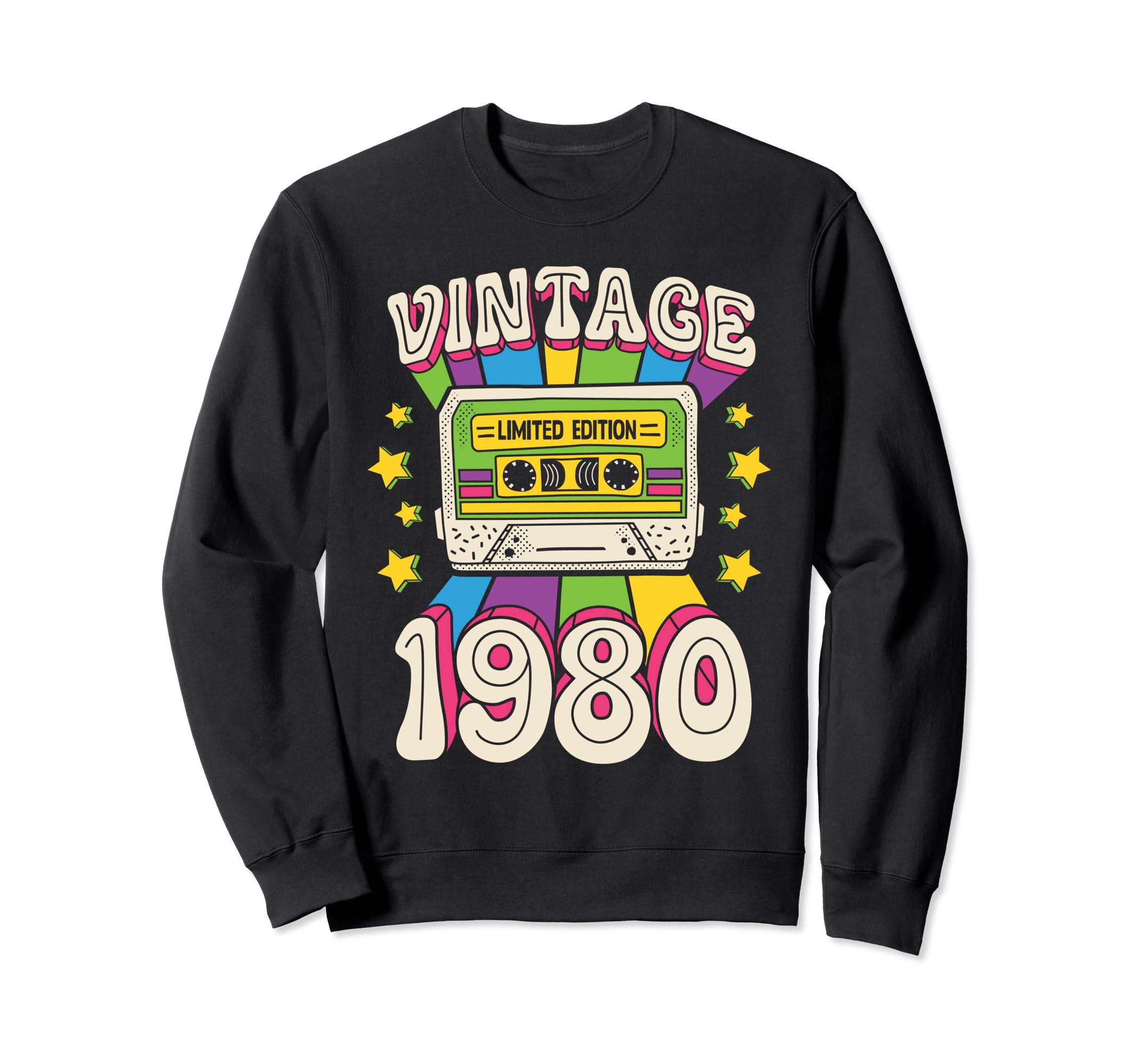 1980 80S Music Mixtape Cassette Sweatshirt - Minimalist Print for Adults - T-Shirt, Sweatshirt, Hoodie
