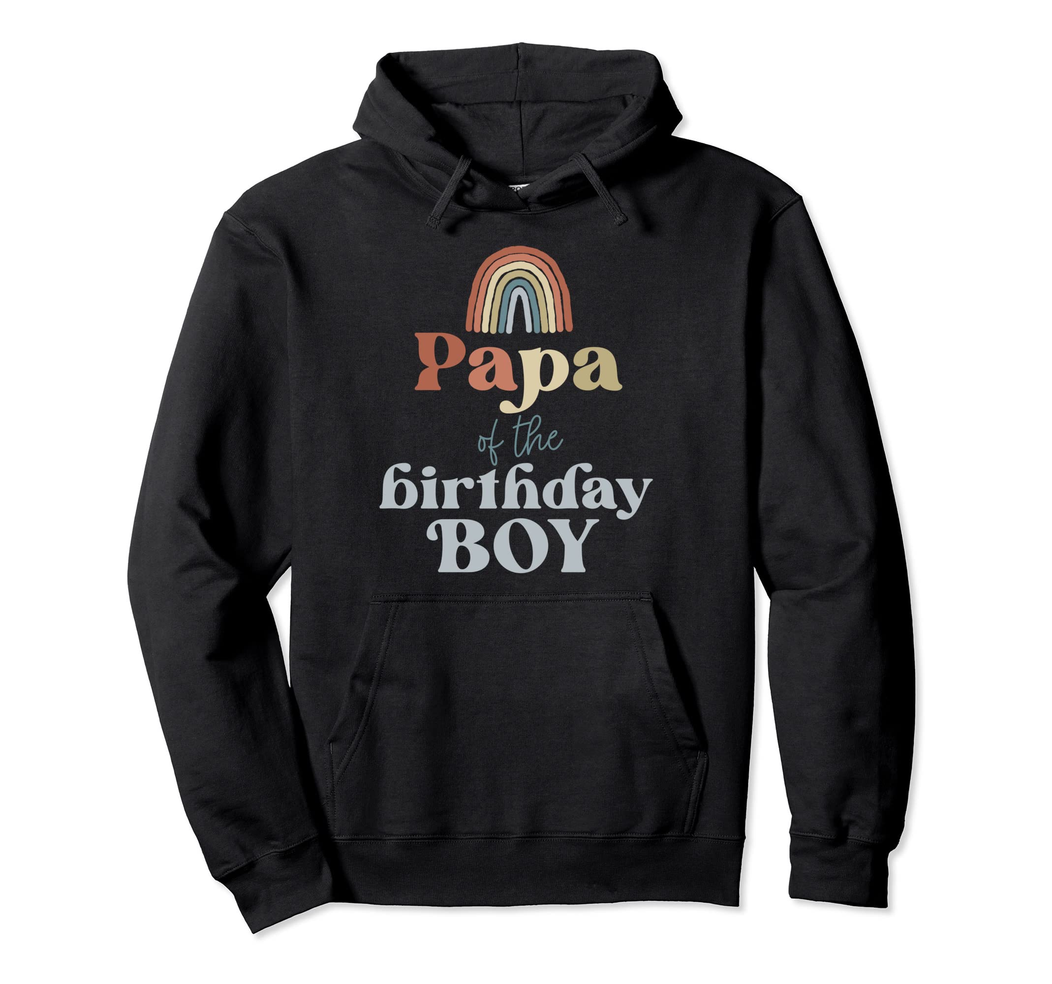 Papa Birthday Boho Rainbow Party Supplies Hoodie - Unique Graphic Unisex - T-Shirt, Sweatshirt, Hoodie