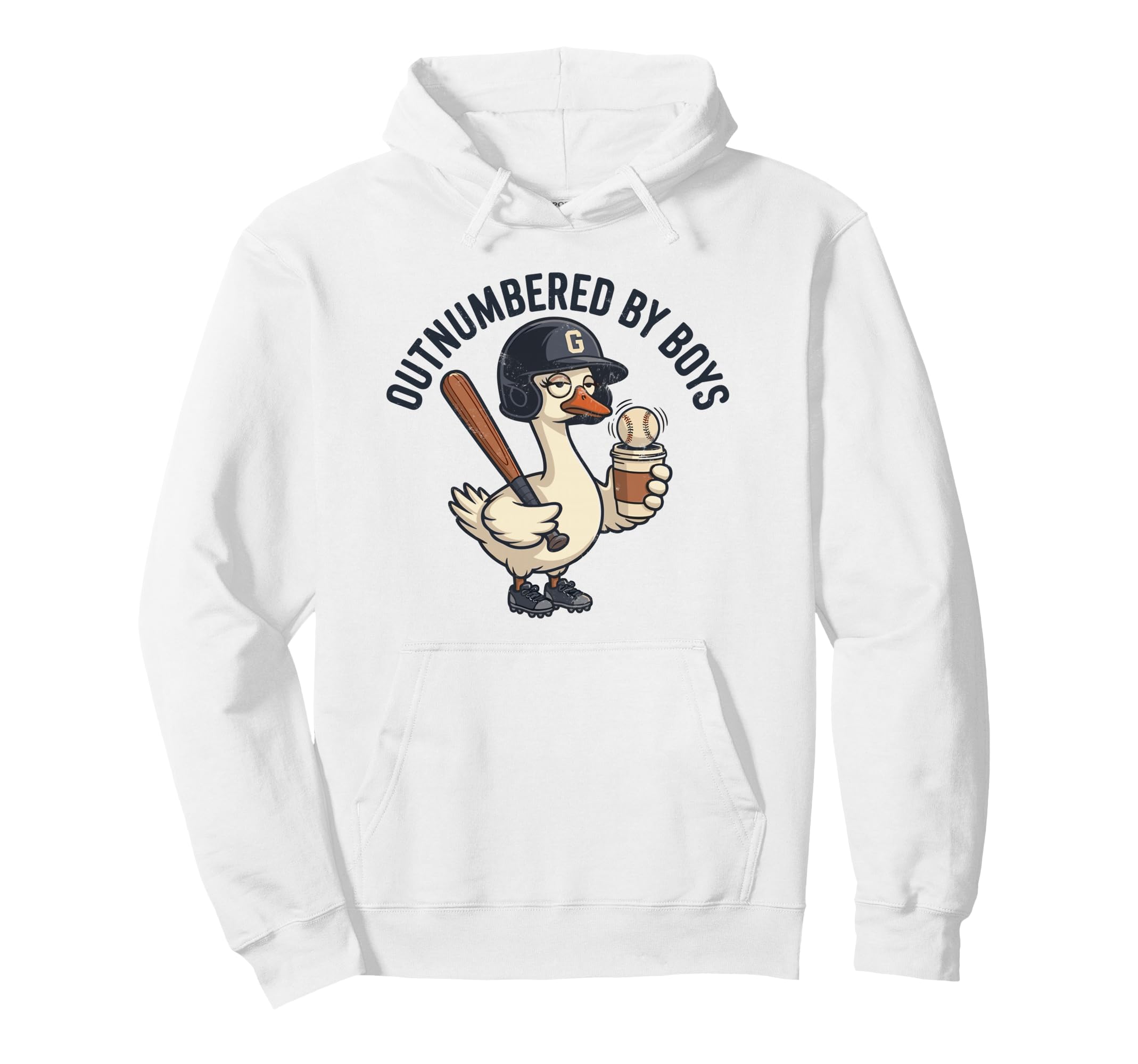 Outnumbered Mom Baseball Mom Goose Family Hoodie - Minimalist Print Unisex - T-Shirt, Sweatshirt, Hoodie