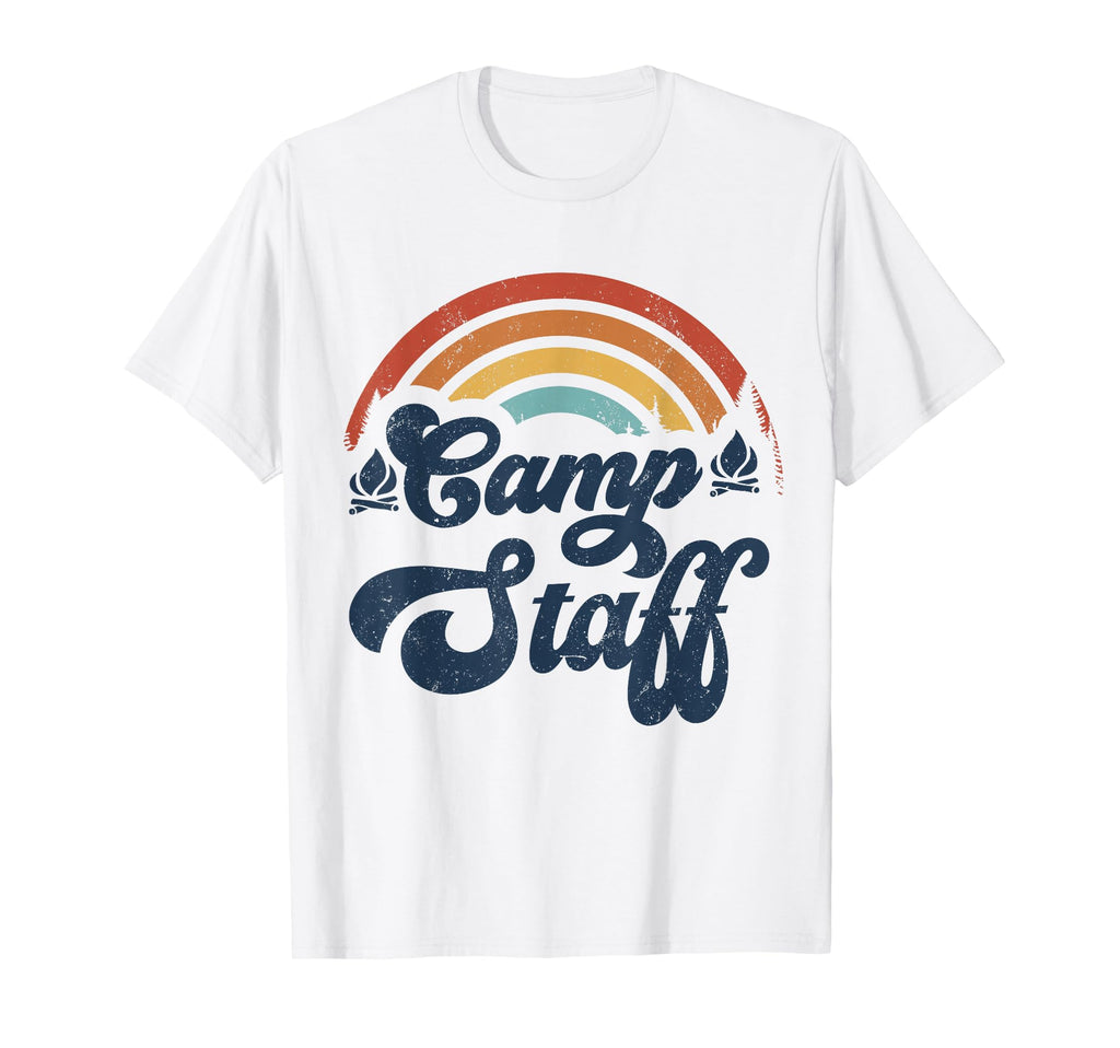 Summer Camp Counselor Staff Groovy Rainbow T-Shirt - Trendy Graphic Unisex - T-Shirt, Sweatshirt, Hoodie