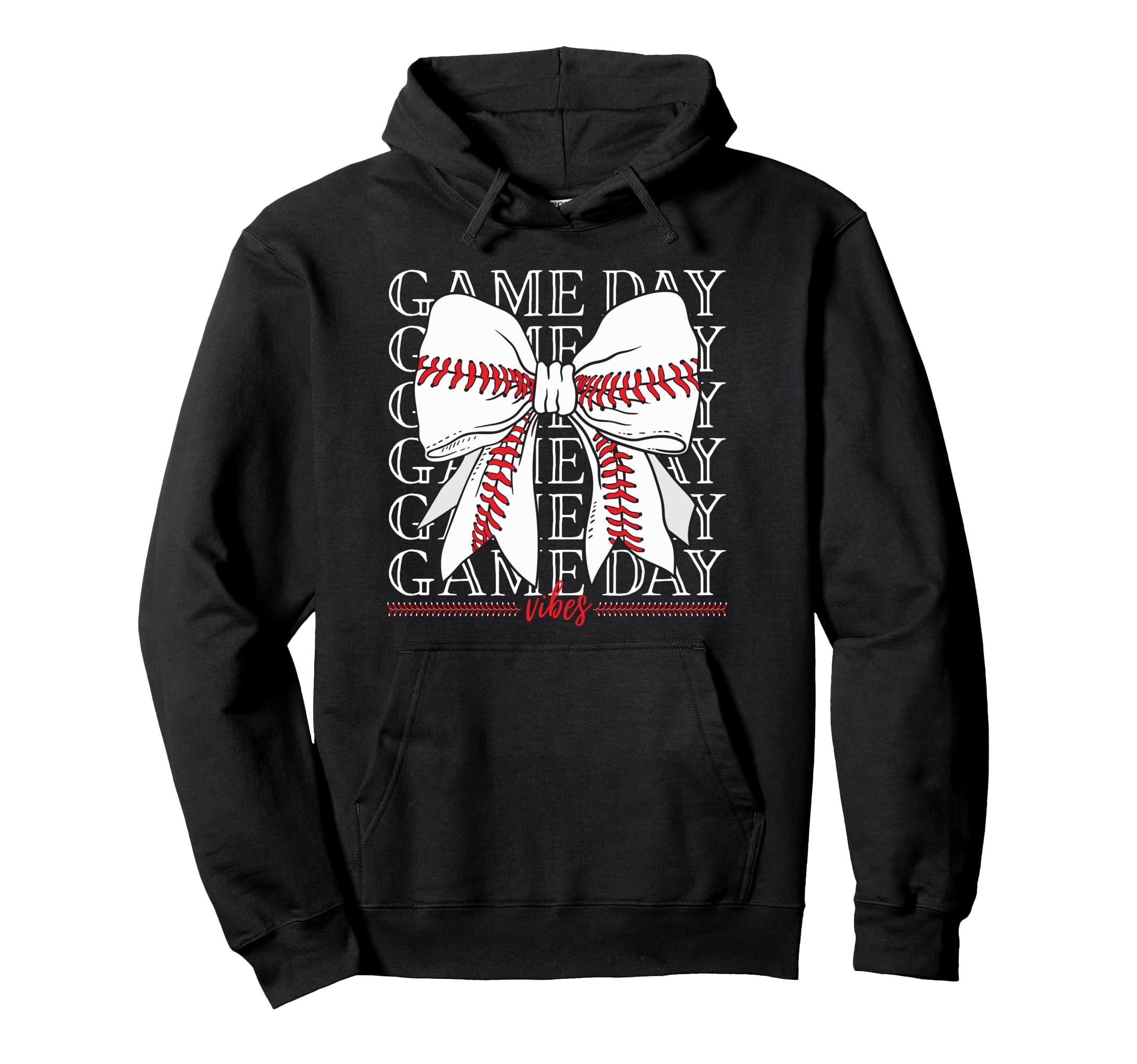 Game Day Vibes Coquette Bow Baseball Mama Hoodie - Graphic Print Unisex - T-Shirt, Sweatshirt, Hoodie