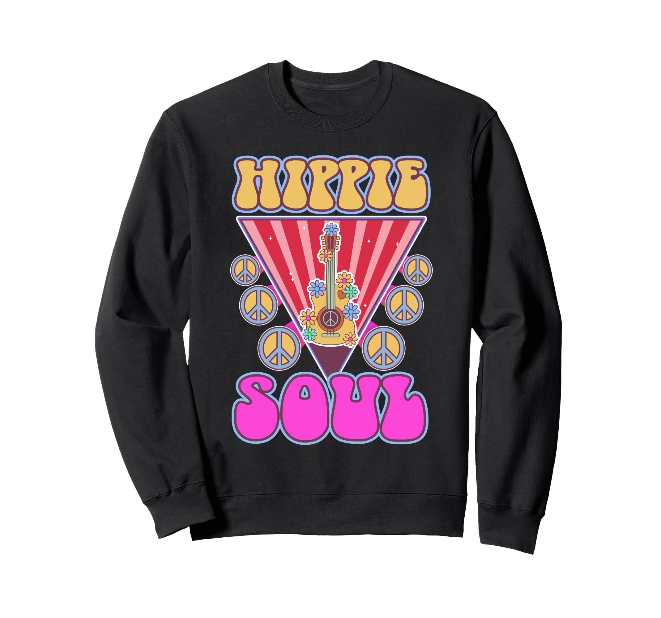 Groovy Hippie Music Peace Love Sweatshirt - Fun Novelty Design for Adults - T-Shirt, Sweatshirt, Hoodie