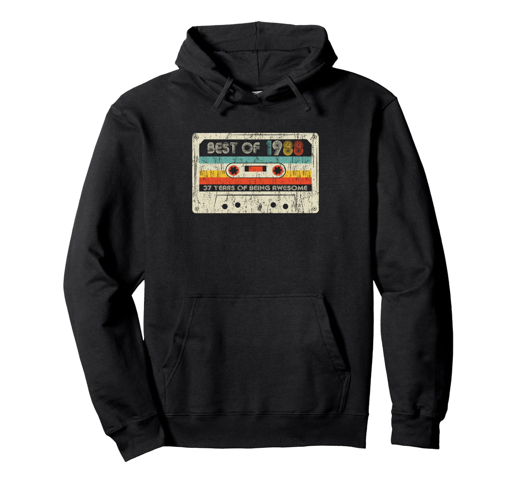 Best 1988 Birthday Yrs 1988 Cassette Hoodie - Trendy Graphic for Adults - T-Shirt, Sweatshirt, Hoodie