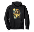 Basset Hound Howling To Moon Meme Hoodie - Casual Everyday Wear for Adults - T-Shirt, Sweatshirt, Hoodie