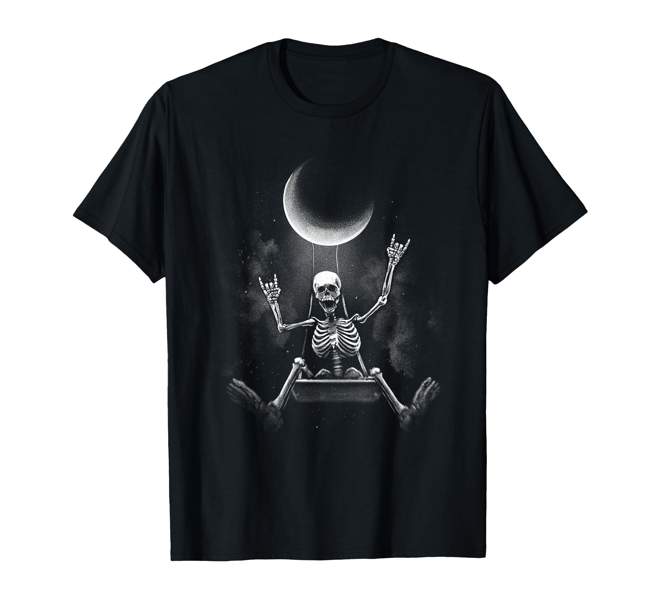 Swinging Skeleton Rocker Rock Under T-Shirt - Novelty Apparel Men Women - T-Shirt, Sweatshirt, Hoodie