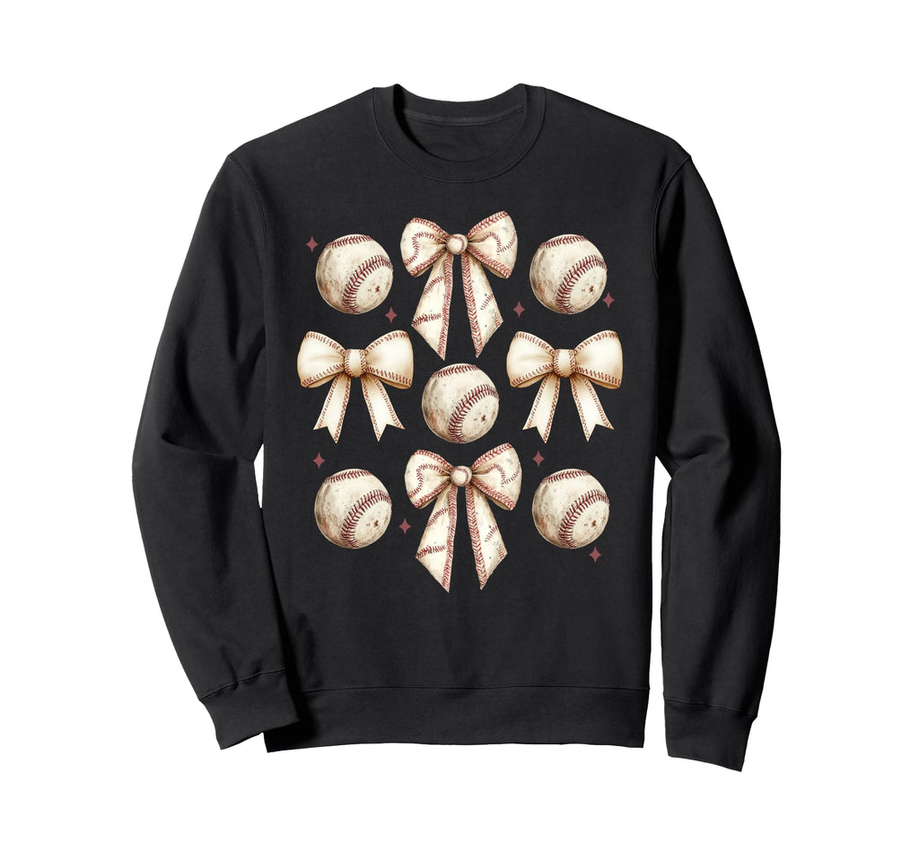 Baseball Mom Coquette Bow Baseball Sweatshirt - Trendy Graphic for Adults - T-Shirt, Sweatshirt, Hoodie