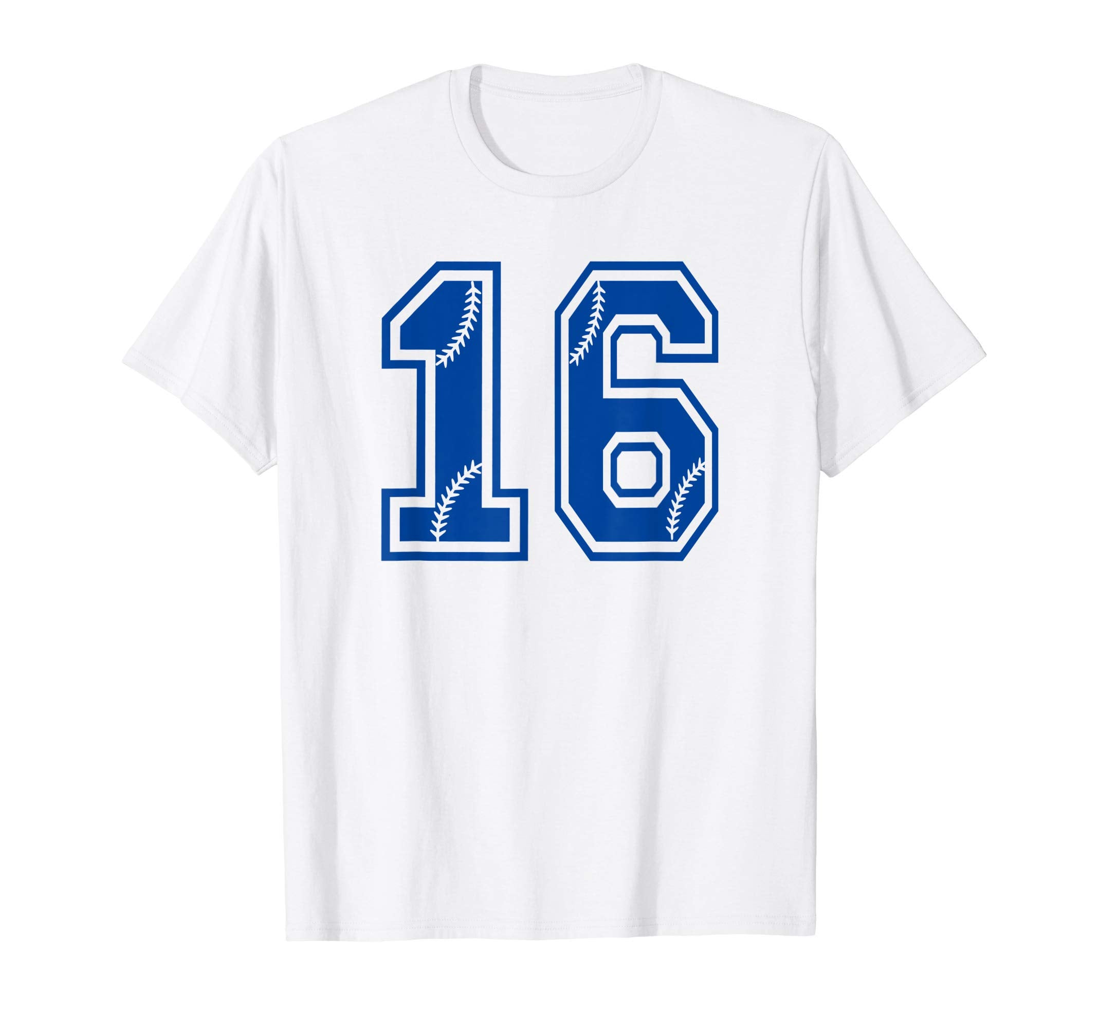 Baseball Number 16 Blue Sports T-Shirt - Casual Everyday Wear for Adults - T-Shirt, Sweatshirt, Hoodie