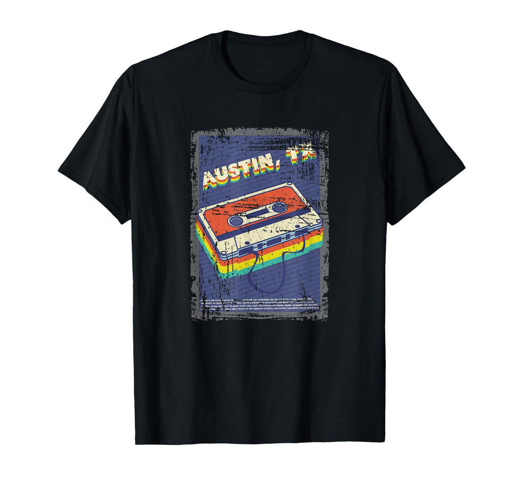 Austin Texas Souvenir Cassette Tape T-Shirt - Fun Novelty Design for Adults - T-Shirt, Sweatshirt, Hoodie