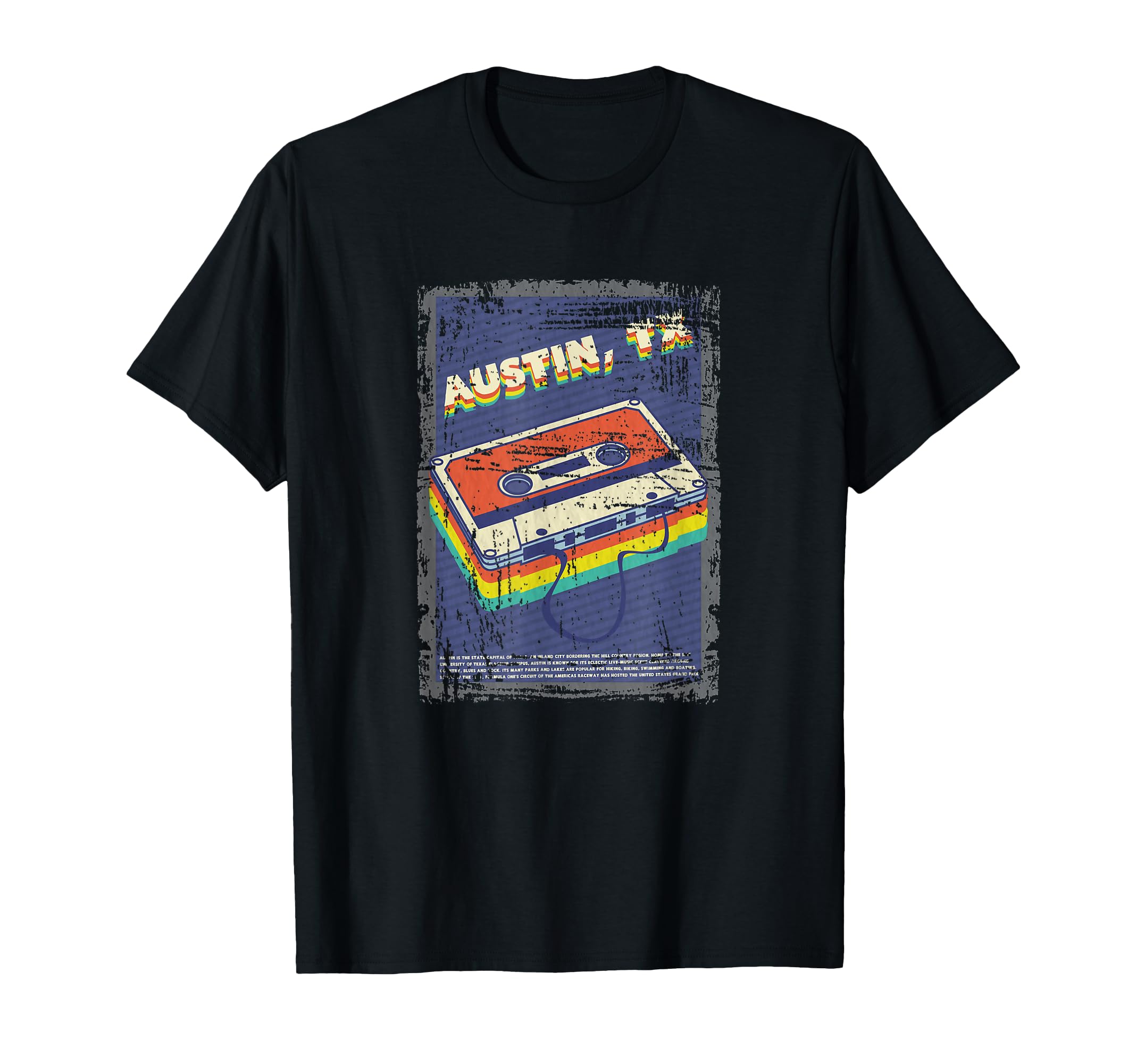 Austin Texas Souvenir Cassette Tape T-Shirt - Fun Novelty Design for Adults - T-Shirt, Sweatshirt, Hoodie