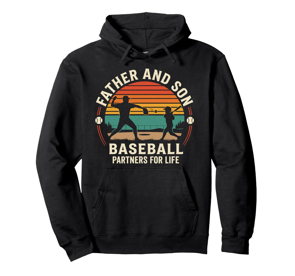 Dad And Son Baseball Partners Life Hoodie - Novelty Apparel Men Women - T-Shirt, Sweatshirt, Hoodie