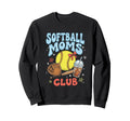 Softball Moms Club Coquette Bow Sweatshirt - Unique Graphic for Adults - T-Shirt, Sweatshirt, Hoodie