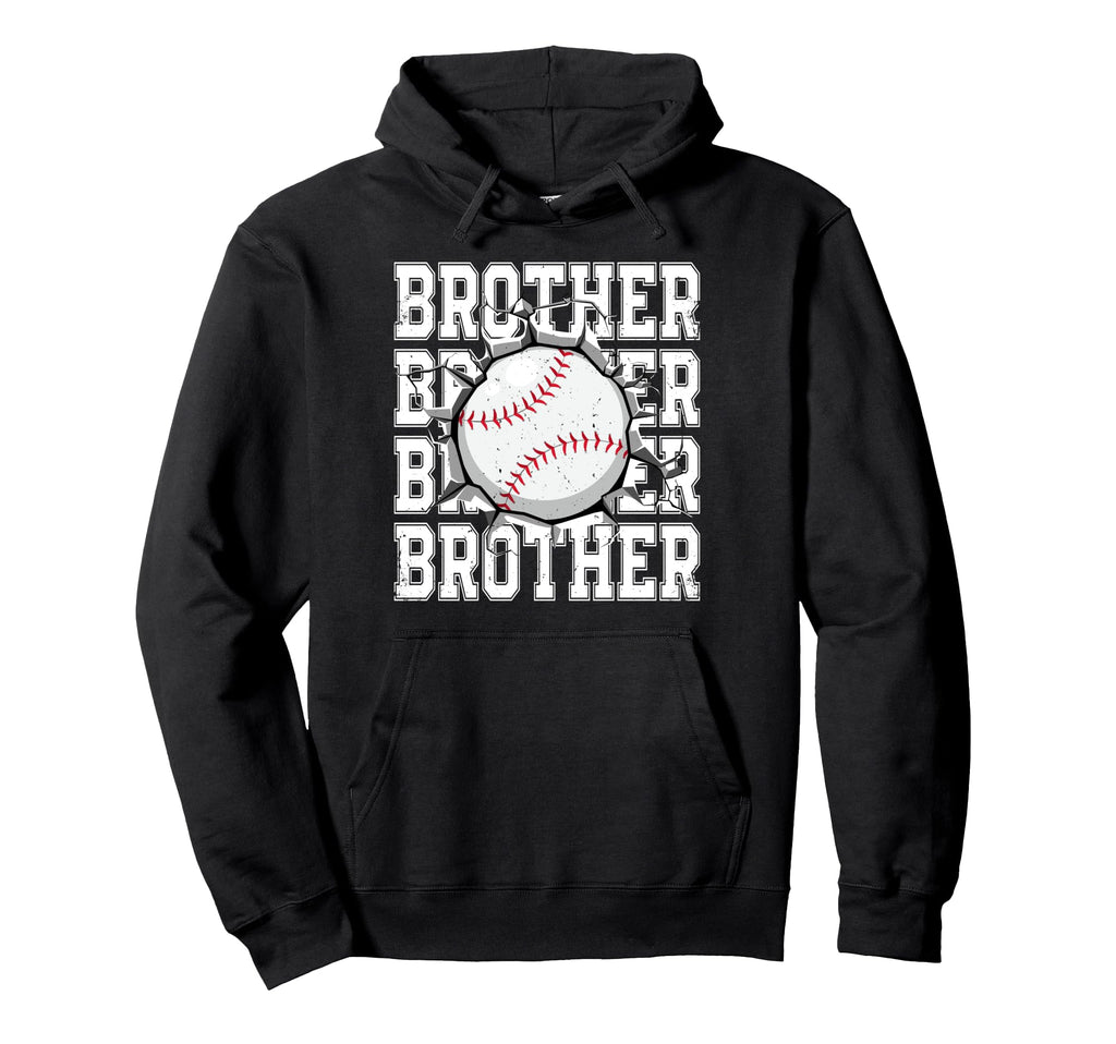 Baseball Brother Cracked Wall Family Hoodie - Graphic Print Unisex - T-Shirt, Sweatshirt, Hoodie