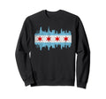 Chicago City Skyline Flag Chicago Sweatshirt - Streetwear Style Men Women - T-Shirt, Sweatshirt, Hoodie