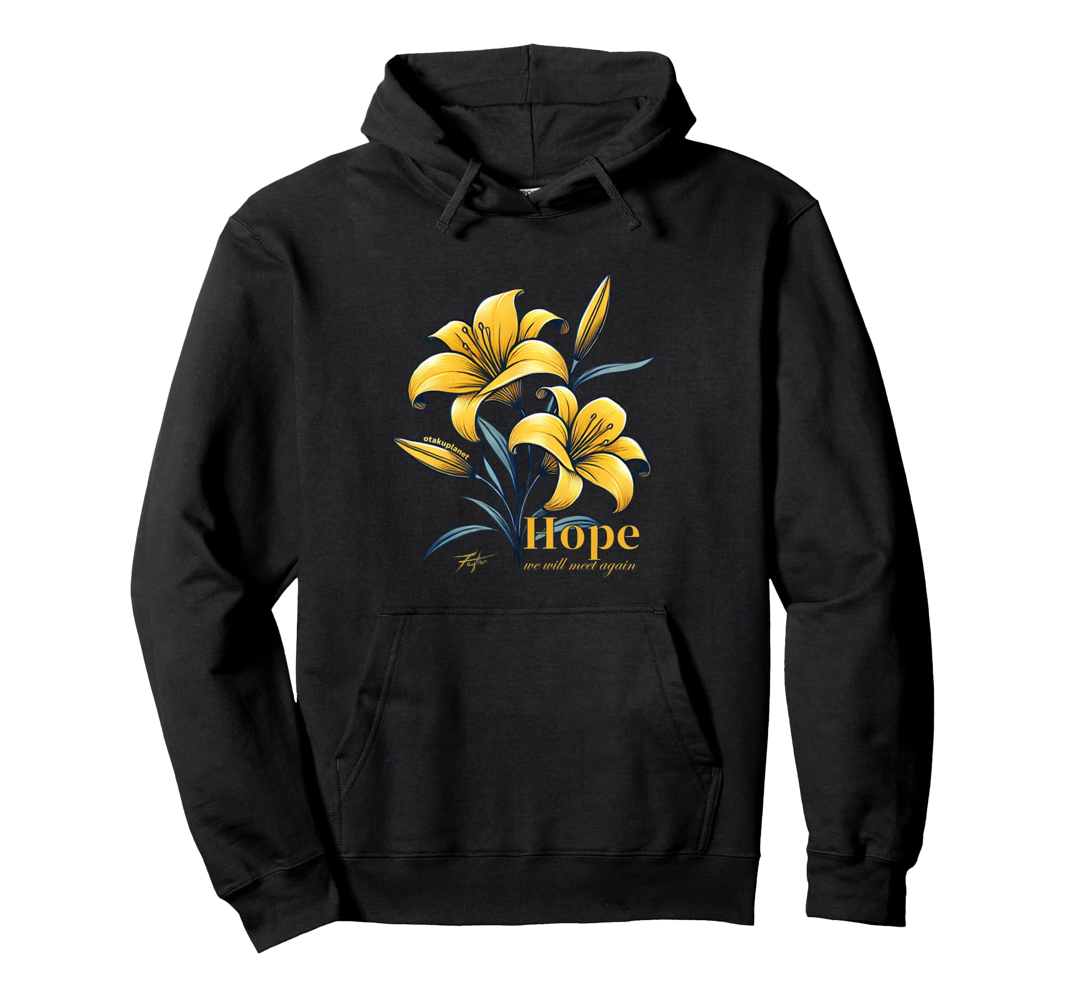 Yellow Lily Japanese Vaporwave Grunge Hoodie - Graphic Print Unisex - T-Shirt, Sweatshirt, Hoodie