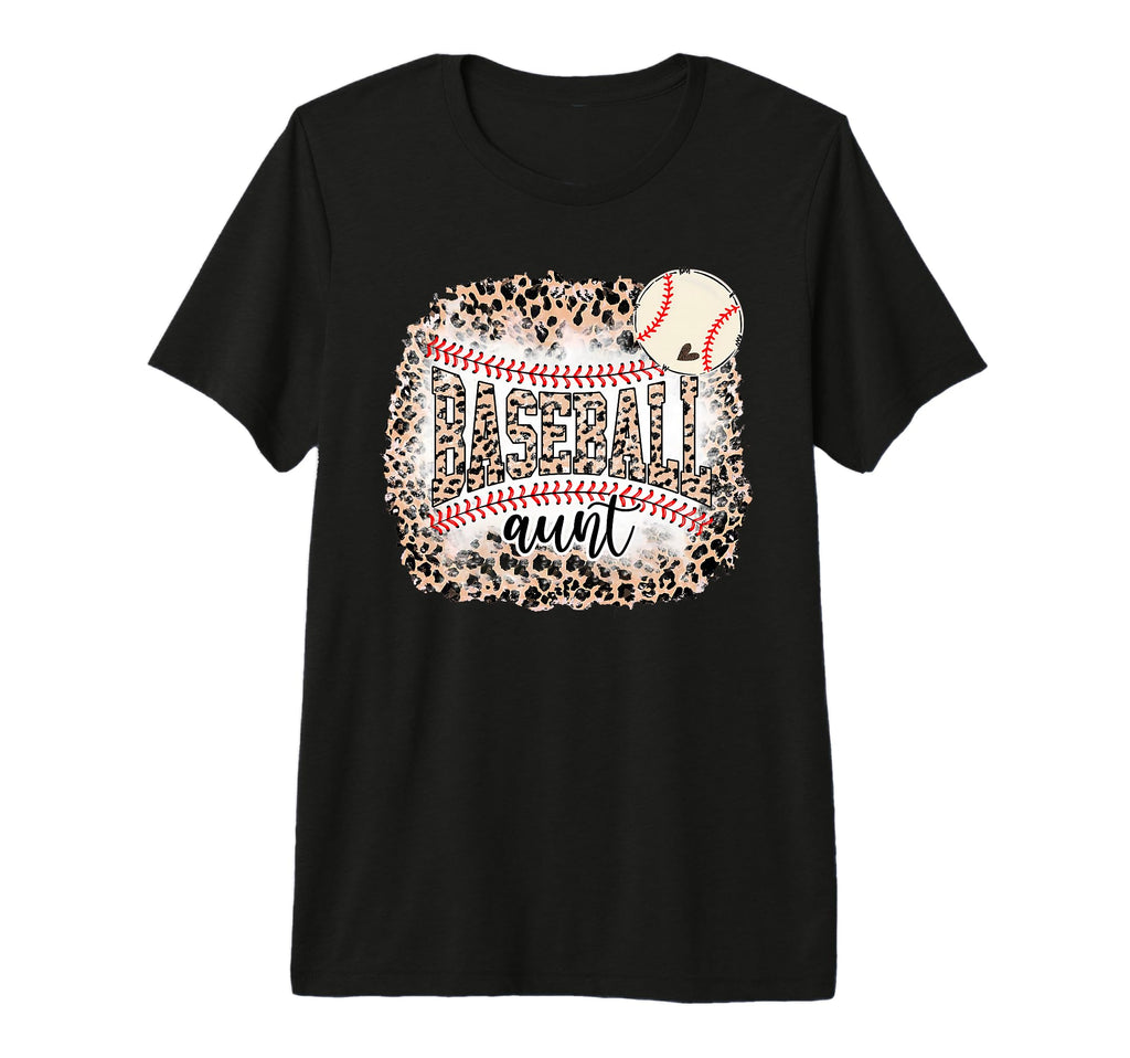 Baseball Aunt Leopard Softball T-Shirt - Casual Everyday Wear Men Women - T-Shirt, Sweatshirt, Hoodie