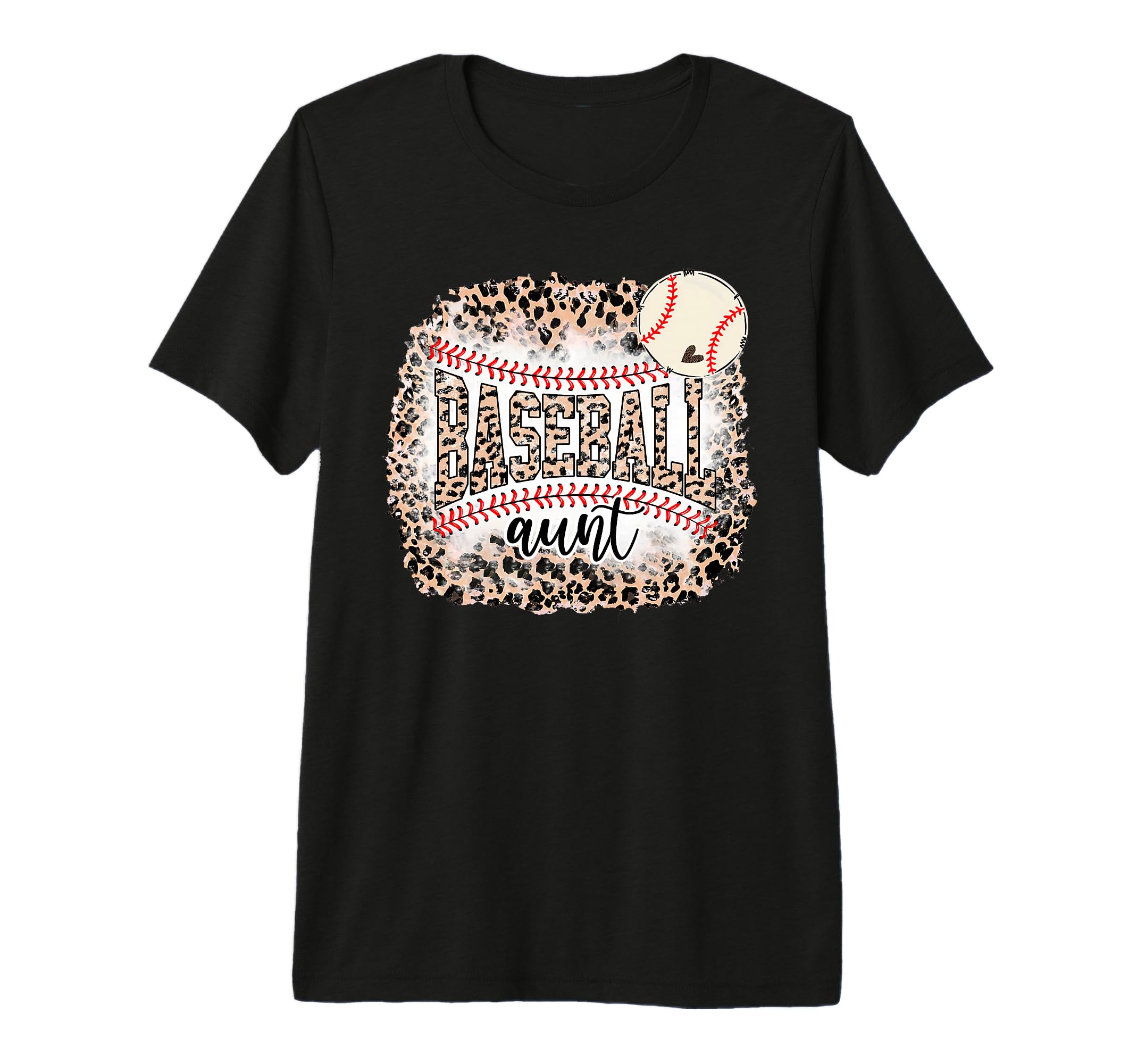 Baseball Aunt Leopard Softball T-Shirt - Casual Everyday Wear Men Women - T-Shirt, Sweatshirt, Hoodie