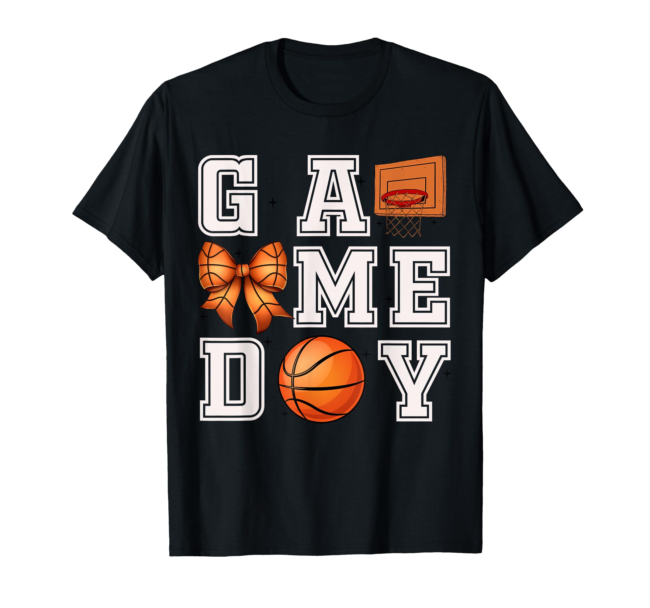 Basketball Coquette Bow Gameday Cheer T-Shirt - Graphic Print for Adults - T-Shirt, Sweatshirt, Hoodie