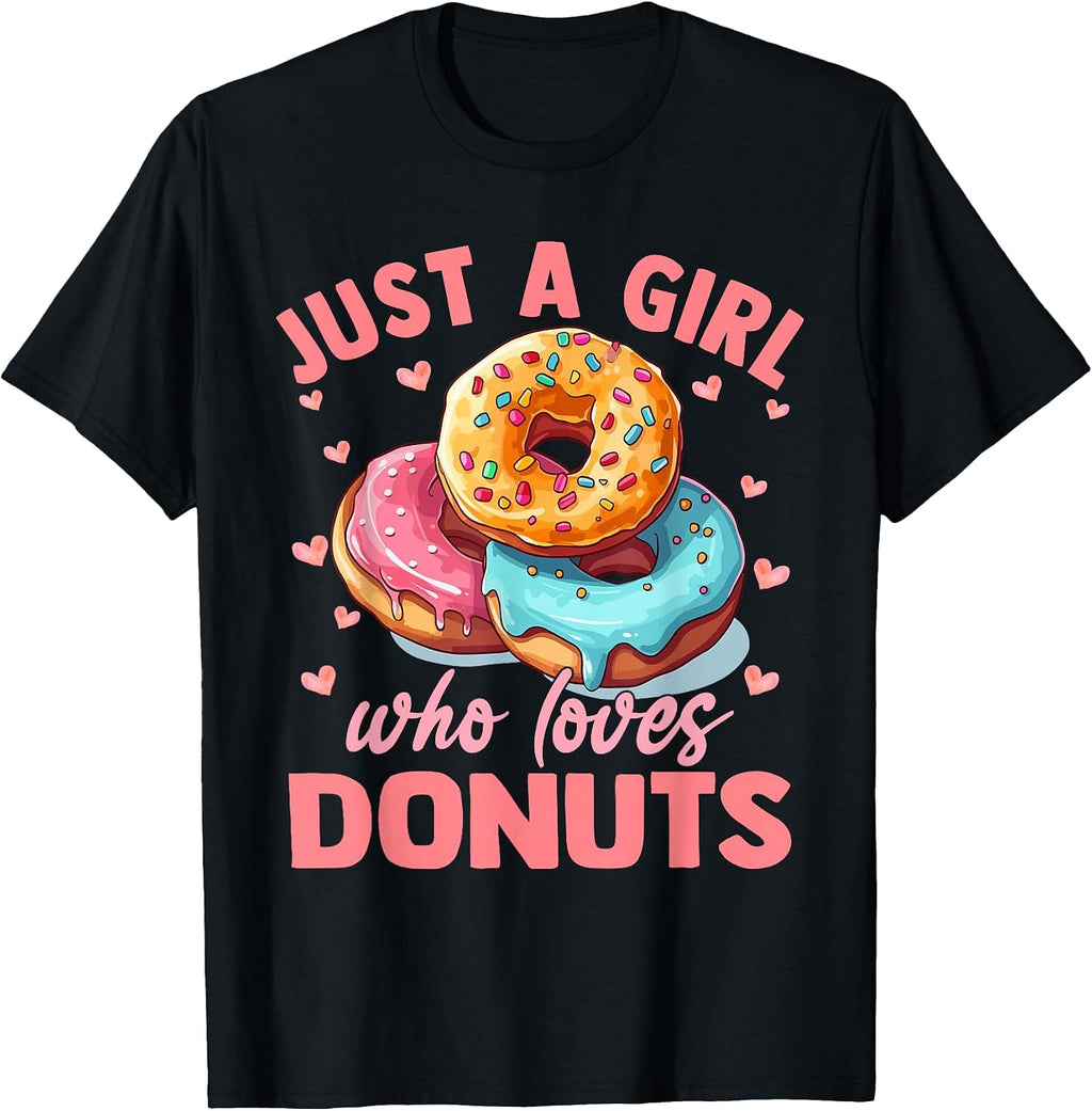 Just A Girl Who Loves Donuts Gifts Co. - Adult & Kids T-Shirts, Sweatshirts & Hoodies apparel design preview 1