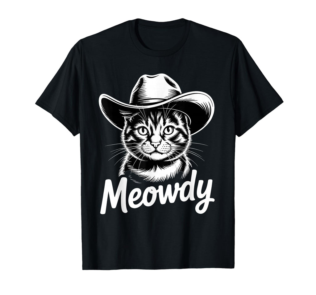 Meowdy Cat Country Western Funny T-Shirt - Novelty Apparel for Adults - T-Shirt, Sweatshirt, Hoodie