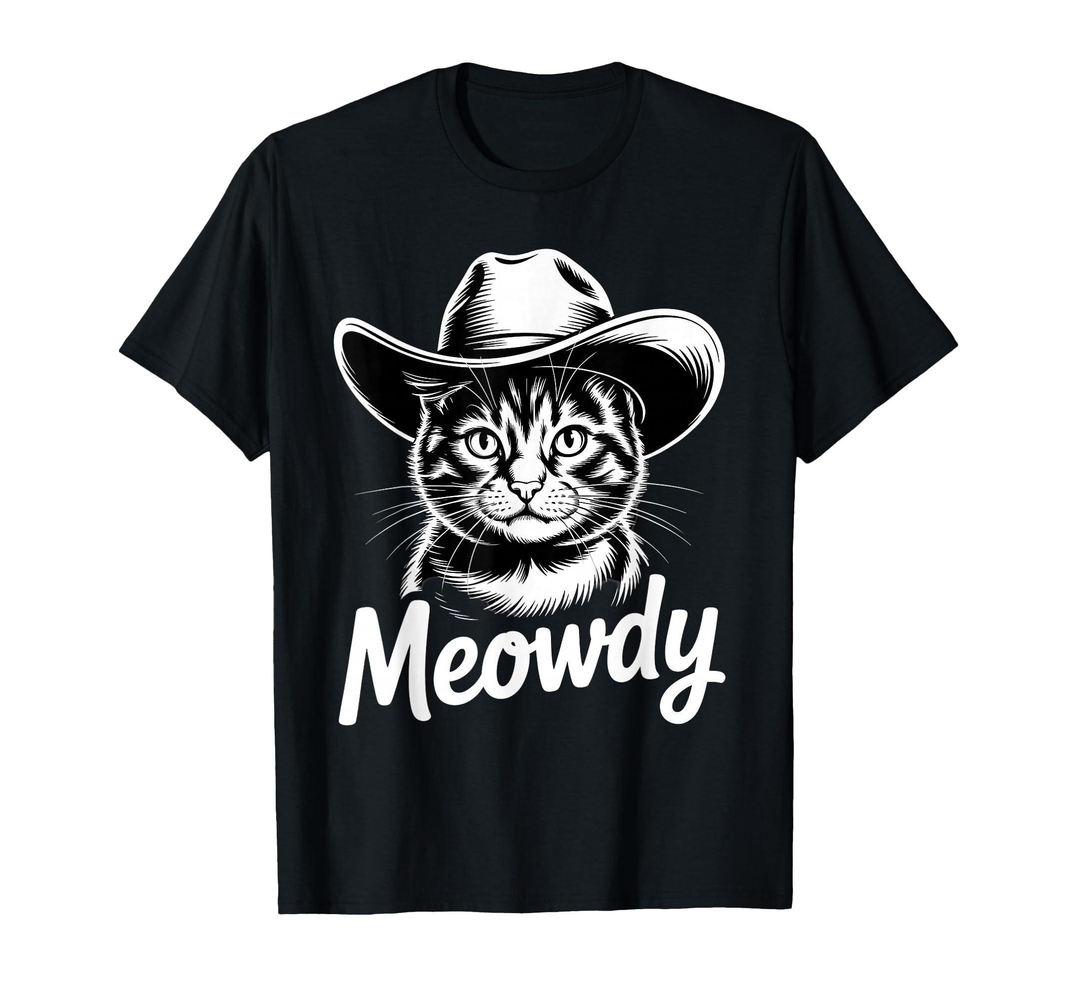 Meowdy Cat Country Western Funny T-Shirt - Novelty Apparel for Adults - T-Shirt, Sweatshirt, Hoodie