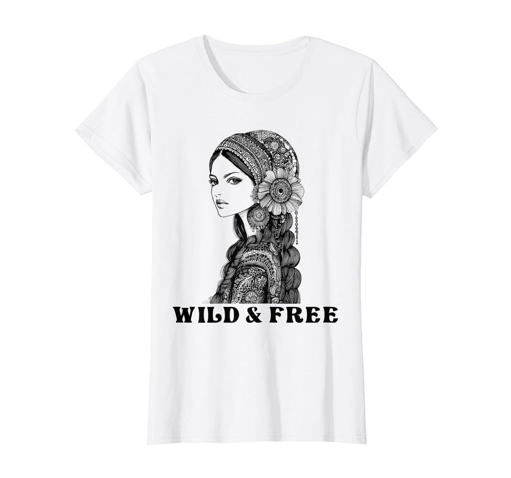 Wild And Free Boho Bohemian Hippie T-Shirt - Custom Art Print Men Women - T-Shirt, Sweatshirt, Hoodie