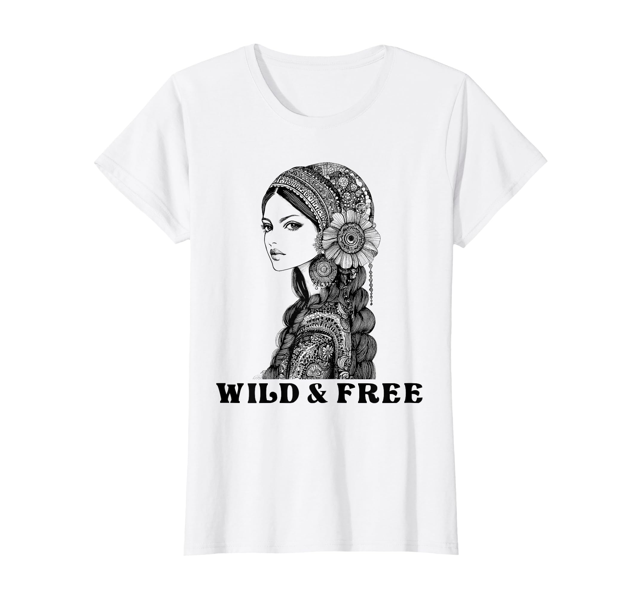Wild And Free Boho Bohemian Hippie T-Shirt - Custom Art Print Men Women - T-Shirt, Sweatshirt, Hoodie