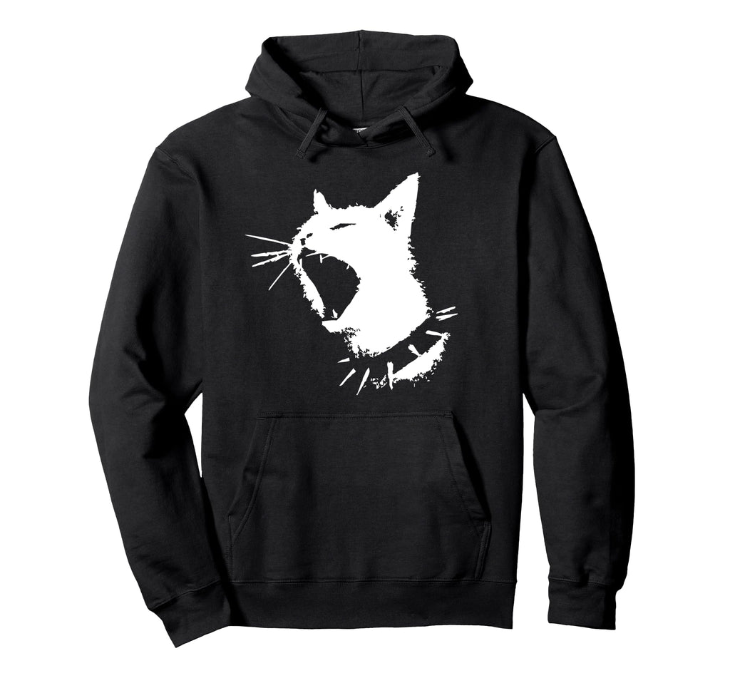 Cat Skull Punk Y2K Creepy Kitty Goth Hoodie - Graphic Print for Adults - T-Shirt, Sweatshirt, Hoodie