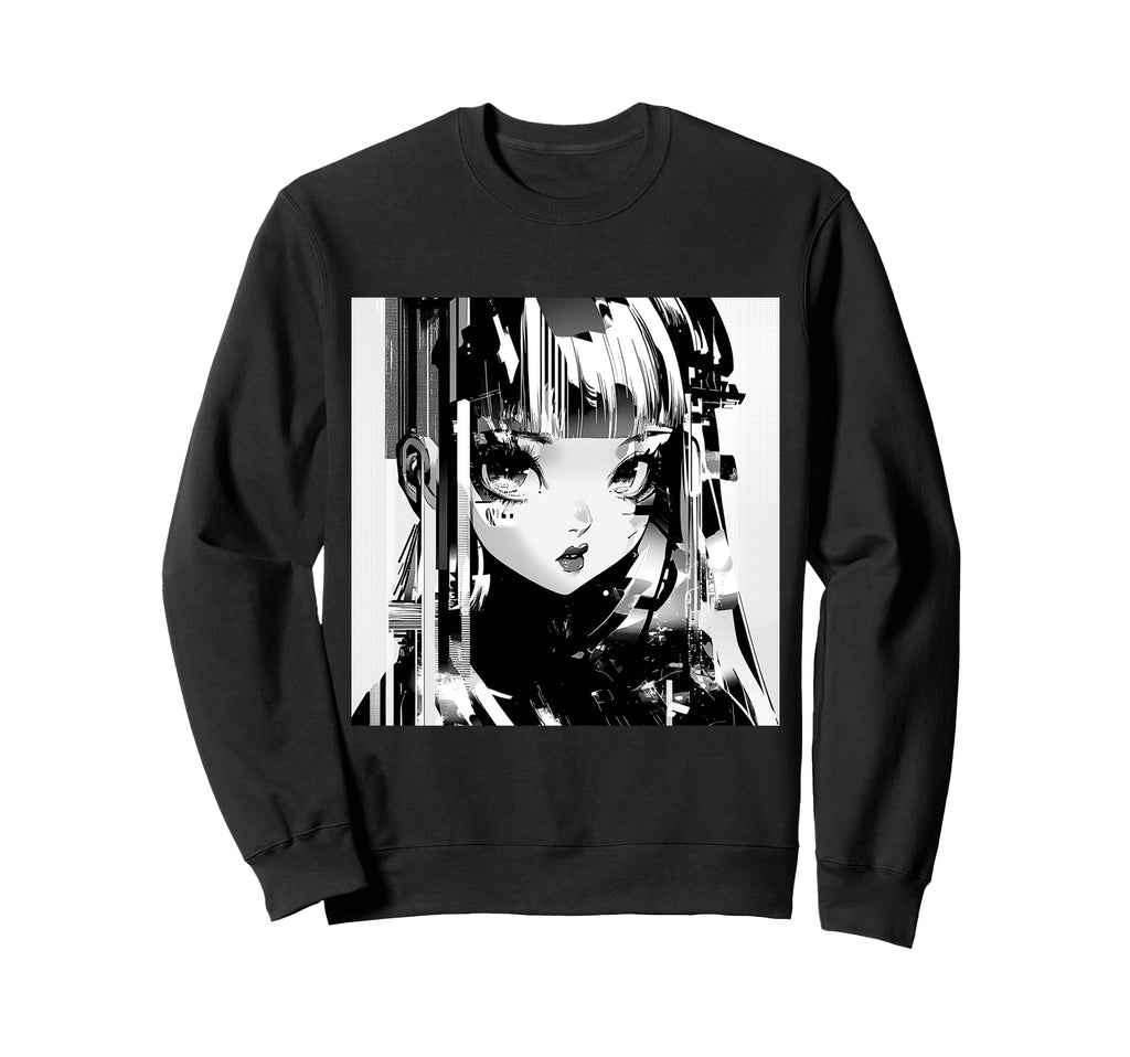 Glitchcore Kawaii Anime Gothic Grunge Sweatshirt - Custom Art Print Unisex - T-Shirt, Sweatshirt, Hoodie