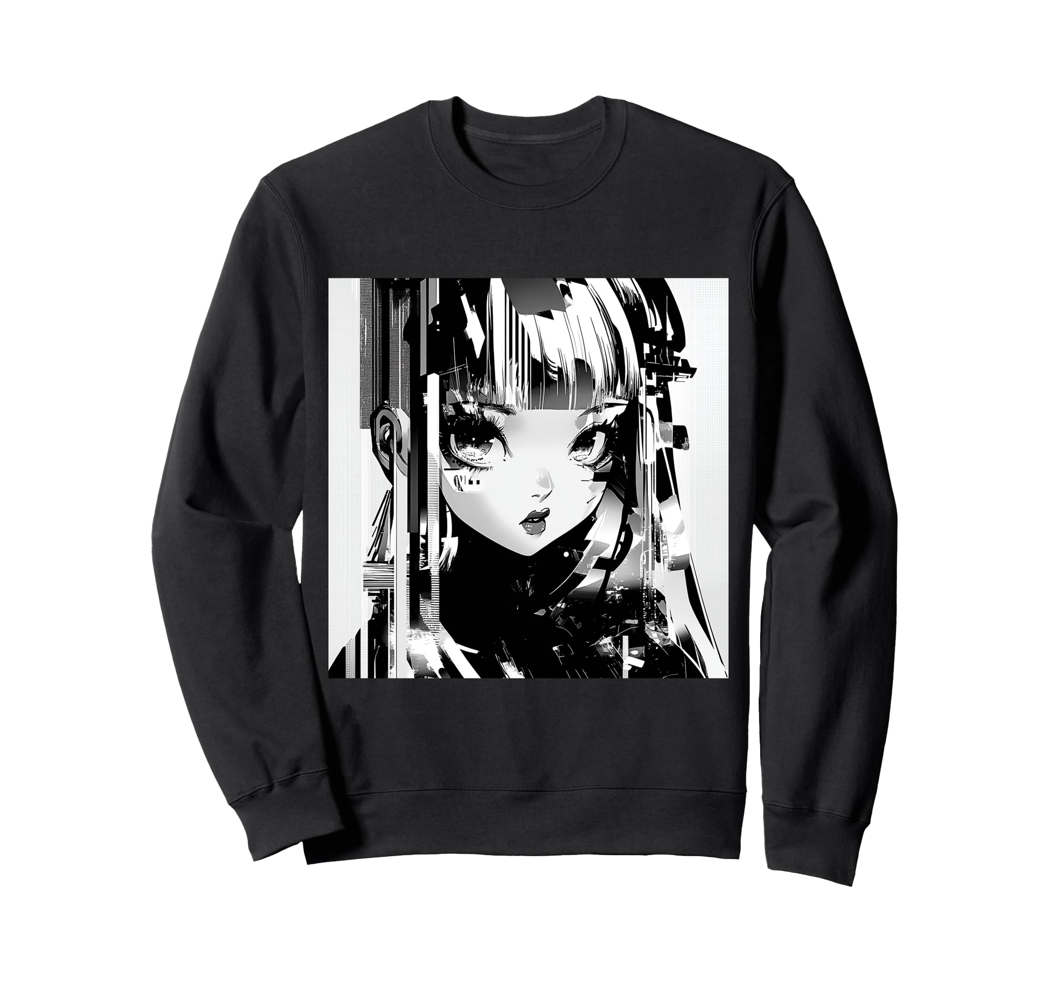 Glitchcore Kawaii Anime Gothic Grunge Sweatshirt - Custom Art Print Unisex - T-Shirt, Sweatshirt, Hoodie