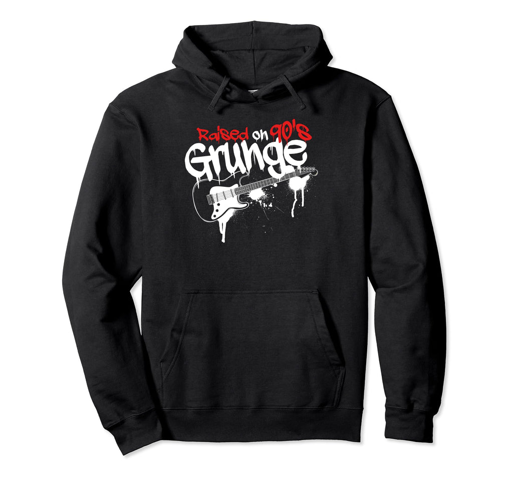 Raised 90S Grunge Rock Music Lover Hoodie - Minimalist Print Men Women - T-Shirt, Sweatshirt, Hoodie