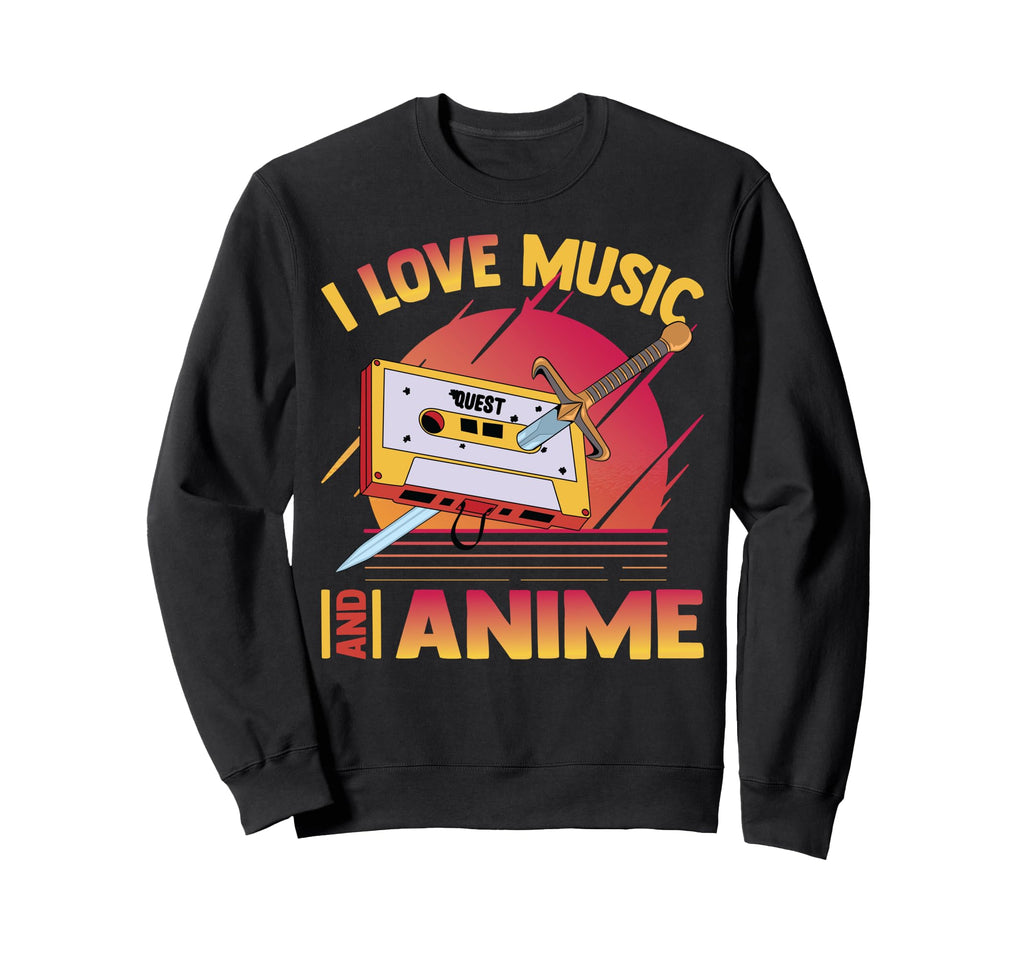 Kawaii I Love Music And Anime Otaku Sweatshirt - Novelty Apparel Men Women - T-Shirt, Sweatshirt, Hoodie