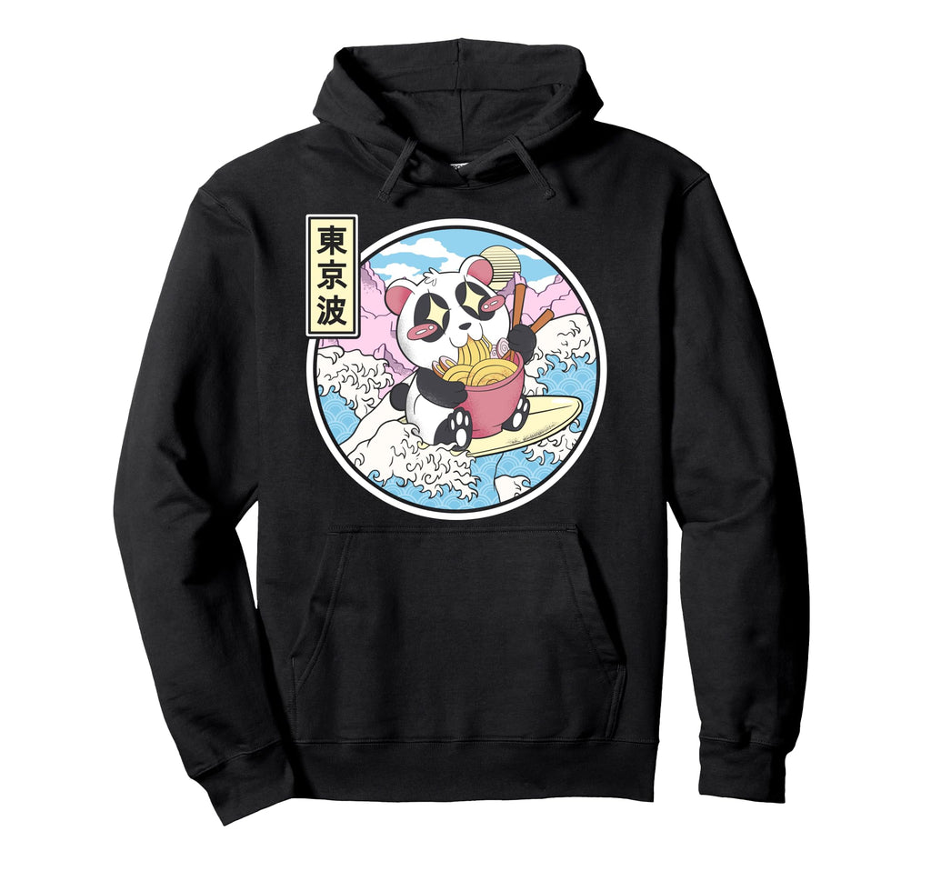 Panda Bear Ramen Japanese Wave Vaporwave Hoodie - Novelty Apparel Unisex - T-Shirt, Sweatshirt, Hoodie