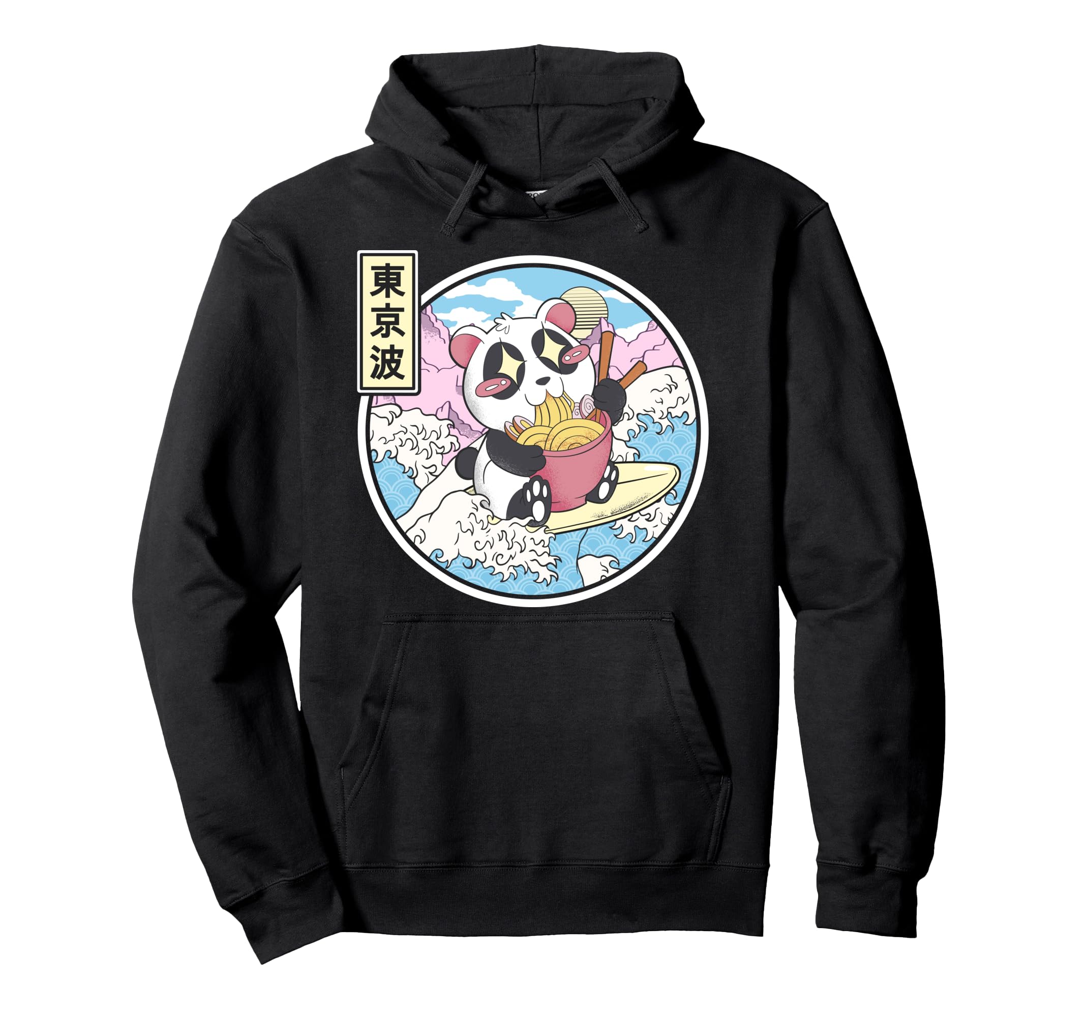 Panda Bear Ramen Japanese Wave Vaporwave Hoodie - Novelty Apparel Unisex - T-Shirt, Sweatshirt, Hoodie