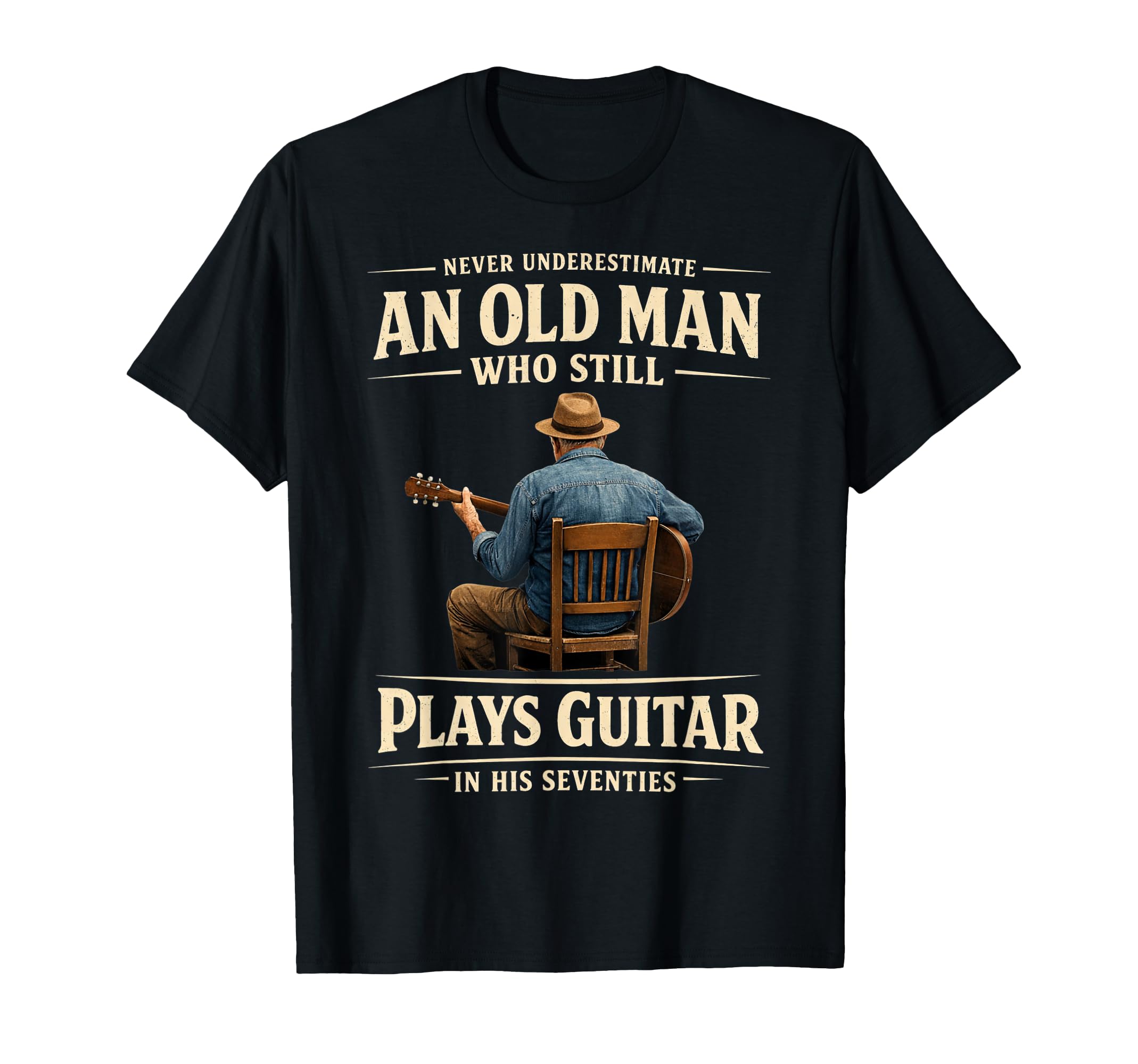 Mens 70Th Birthday Acoustic Guitar T-Shirt - Streetwear Style Men Women - T-Shirt, Sweatshirt, Hoodie