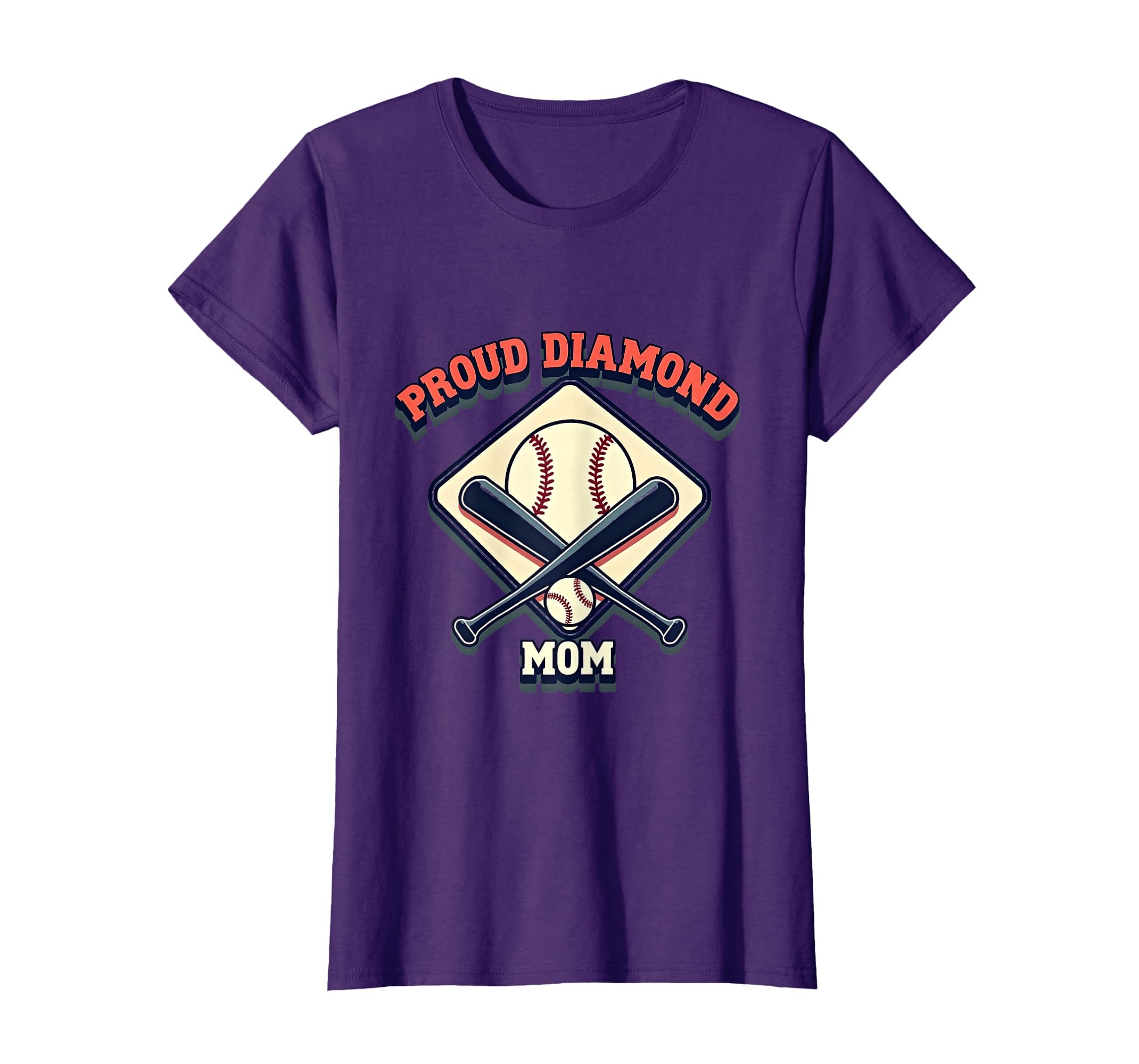Proud Diamond Mom Baseball T-Shirt - Graphic Print for Adults - T-Shirt, Sweatshirt, Hoodie