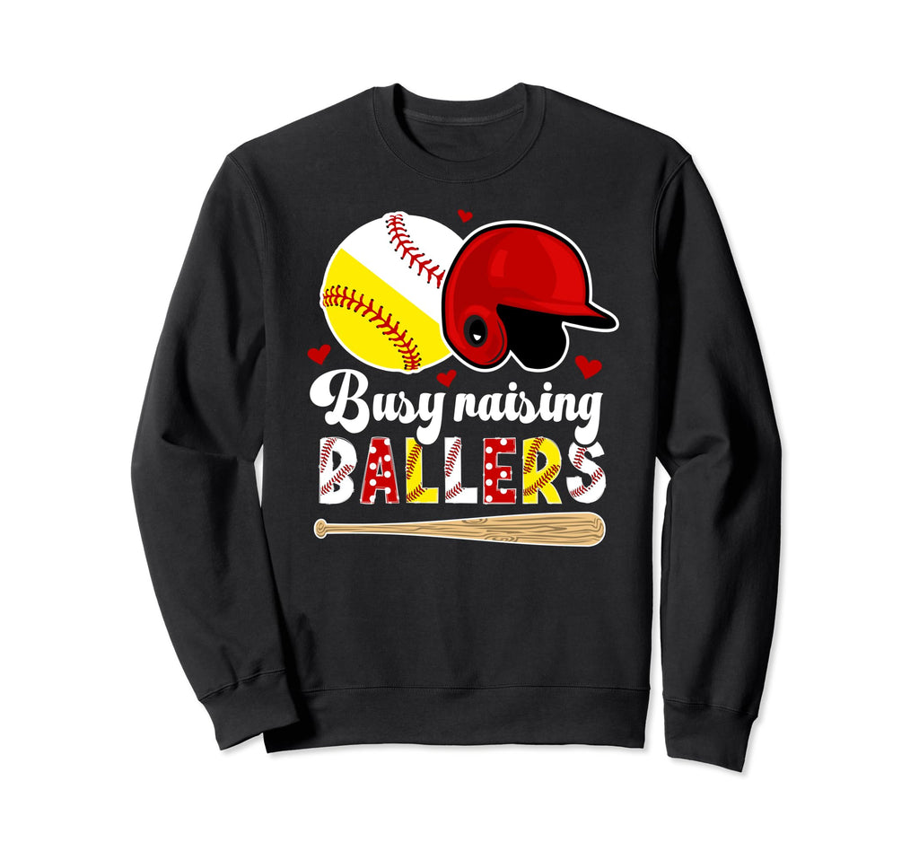 Busy Raising Ballers Baseball Sweatshirt - Minimalist Print Men Women - T-Shirt, Sweatshirt, Hoodie